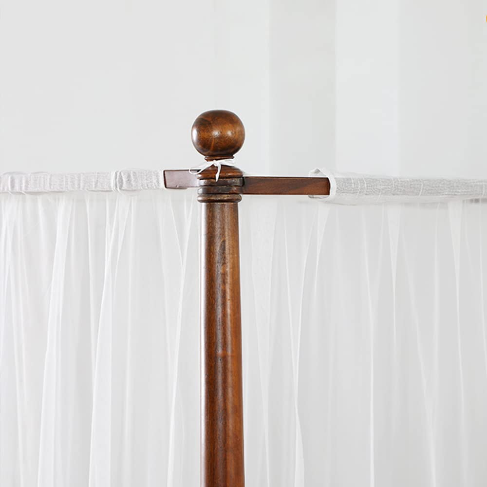 Elegant Mengersi Queen Size Canopy Bed Curtains - Sheer Bed Drapes for Romantic Bedroom Decor | Perfect for Master Bedrooms, Guest Rooms & Boho Chic Home Styling