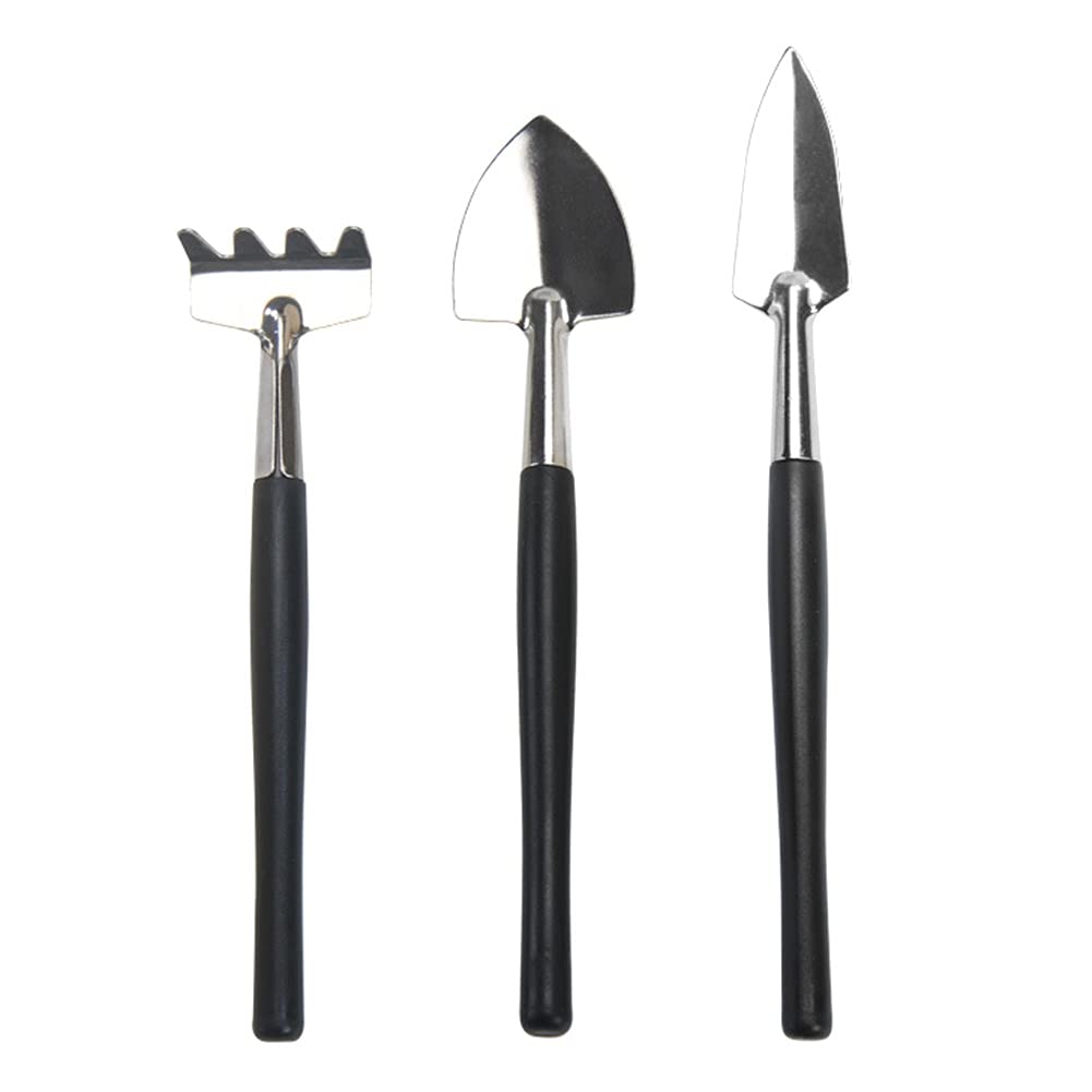 Ochine 3-Piece Garden Tool Set - Stainless Steel Hand Trowel, Transplant Trowel & Cultivator Rake - Ergonomic Gardening Hand Tools Kit for Planting, Weeding & Soil Cultivation - Perfect Gardening Gift for Beginners & Enthusiasts (Ideal for Home Gardens, Flower Beds & Potted Plants)