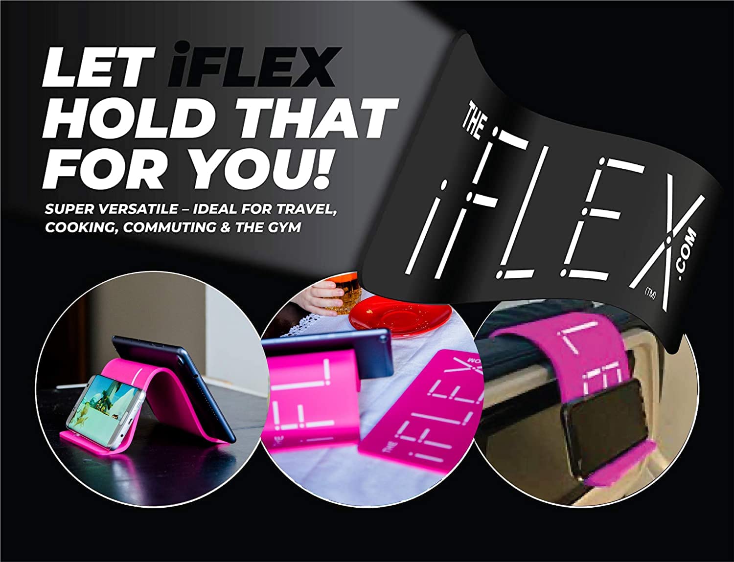iFLEX Adjustable Cell Phone Stand & Tablet Holder - Flexible Phone Stand for iPhone, iPad, Samsung - Perfect for Video Calls, Watching Movies, Reading & Desk Work at Home & Office