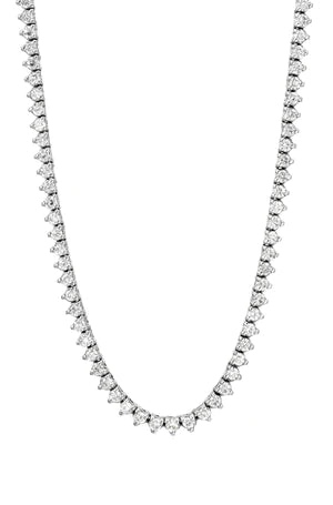 14K White Gold Diamond Tennis Necklace - 15.85ct SI2-I1 H Color Diamond Jewelry for Women | Perfect for Weddings, Anniversaries & Special Occasions