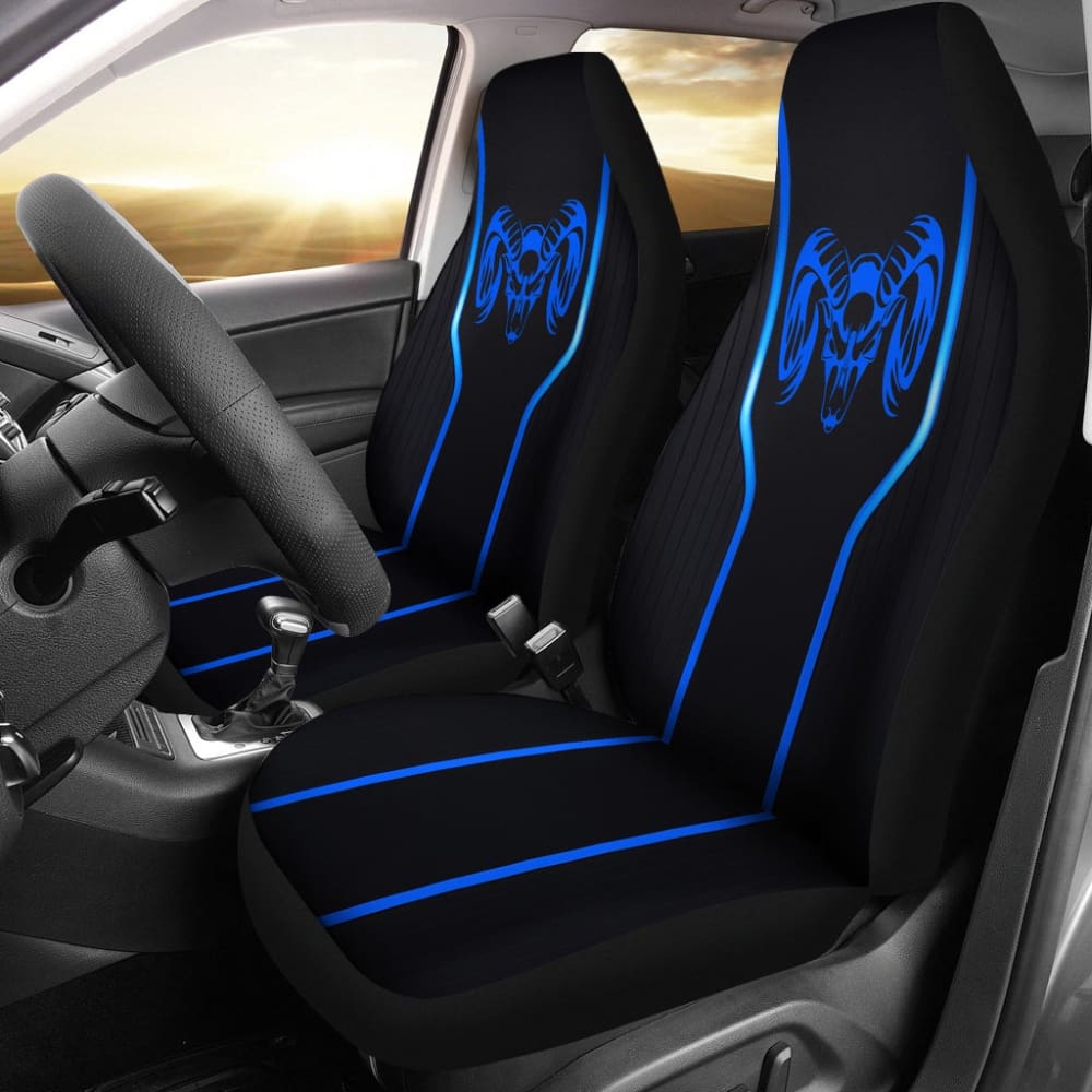 Premium Black & Blue Custom Dodge Ram Car Seat Covers - Perfect Fit for 5th Gen Models (2019-2023) | Durable Neoprene Protection for Trucks & Off-Road Adventures