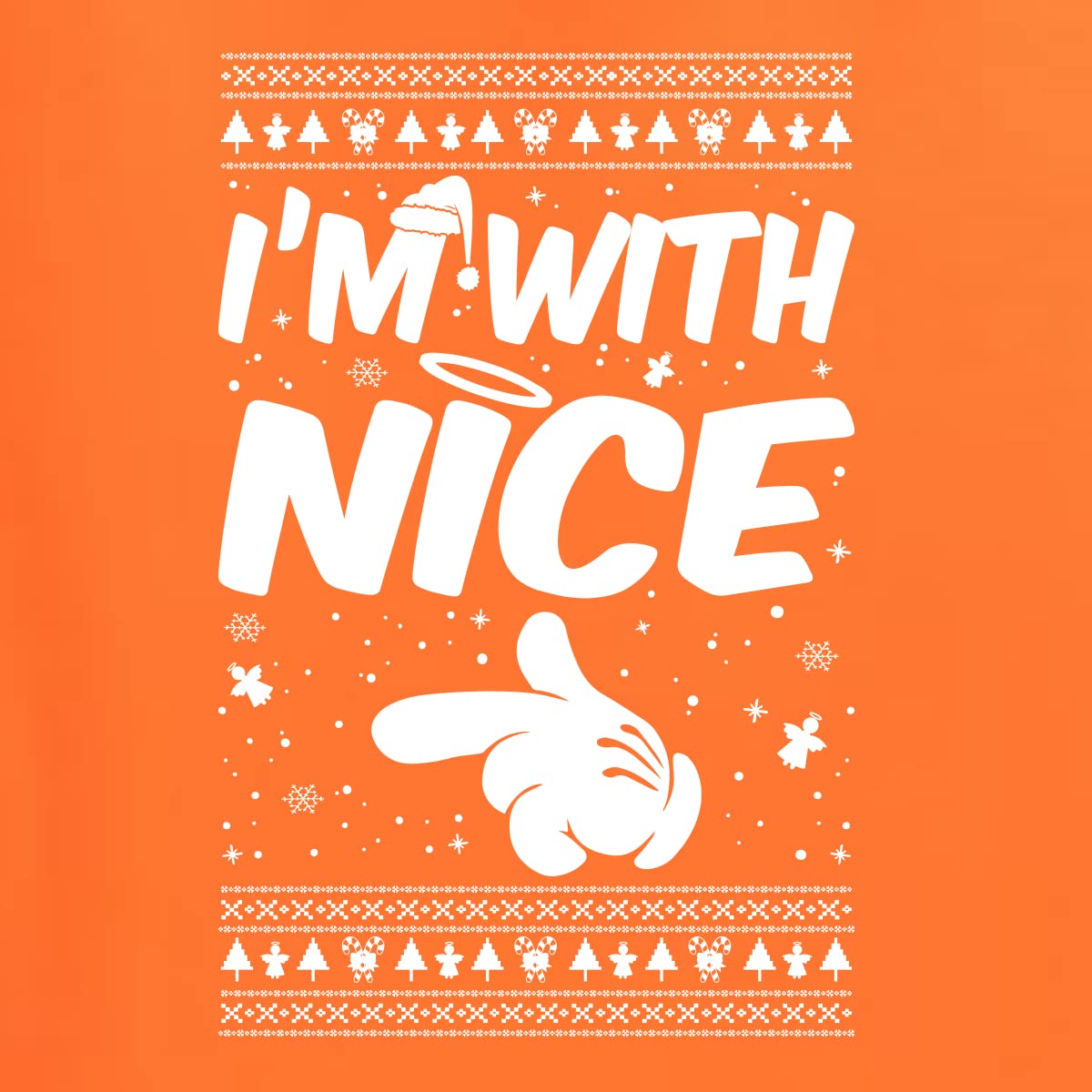 Wild Bobby 'I'm With Nice' Ugly Christmas Sweater - Unisex Holiday Crewneck Graphic Sweatshirt for Xmas Parties & Family Gatherings