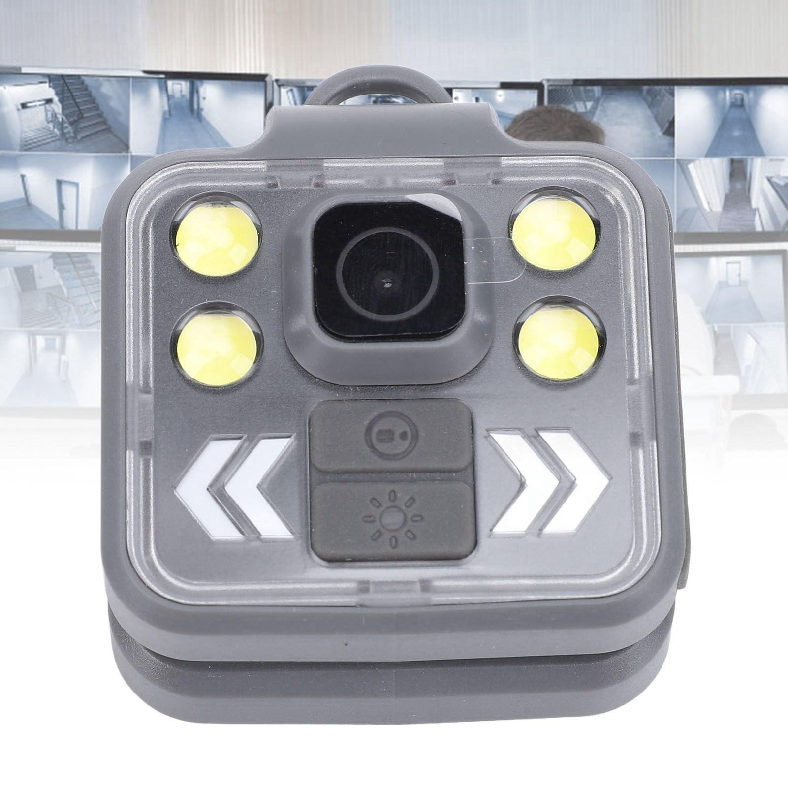 Jopwkuin Pocket Video Camera - 4K Sports Action Camera with Warning Light & Flashlight, IP65 Waterproof for Hiking, Cycling, Camping & Outdoor Adventures