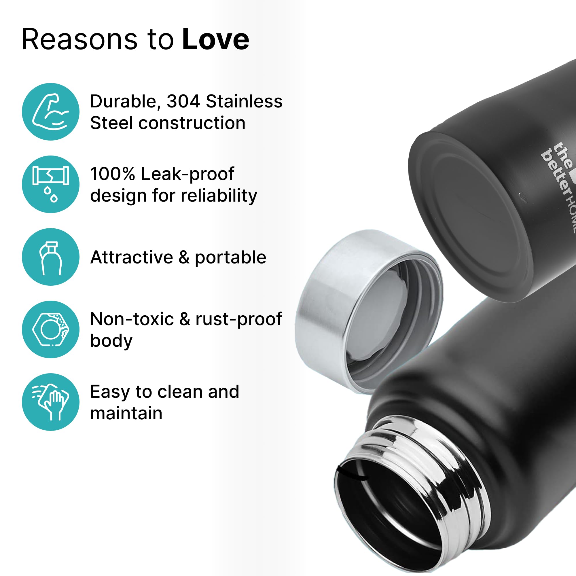 Premium 500ml Stainless Steel Water Bottle - Rustproof, Odor-Free, Stylish Printed Design - Perfect for Home, Office, Gym & Outdoor Activities (Black) - Ideal Gift for Fitness Enthusiasts & Eco-Conscious Consumers