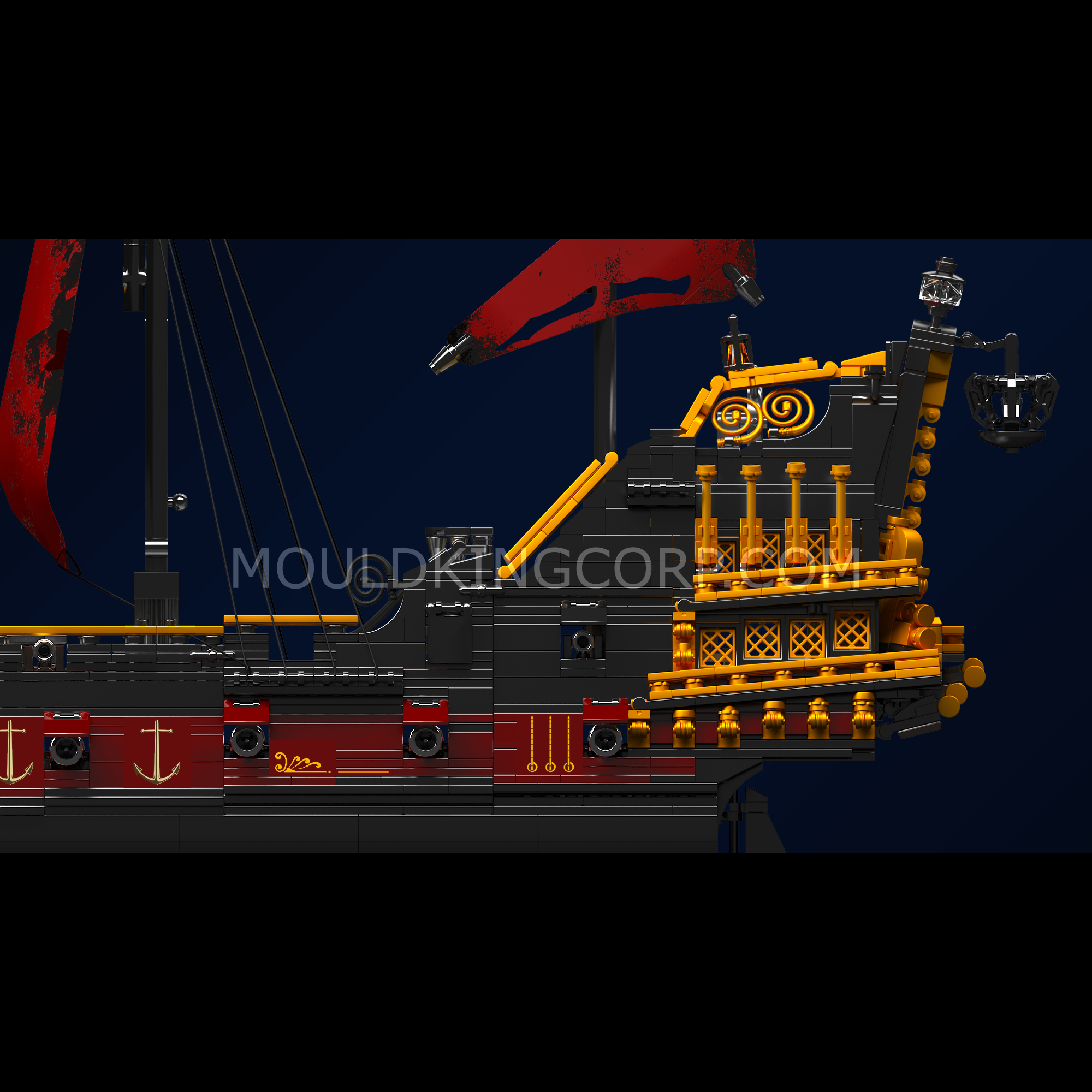 Mould King 13109 Queen Pirate Ship Model Building Set - 3,251 Pieces | Collectible Display Model for Adults & Teens | Perfect for Home Decoration, Gift Giving & Pirate Theme Collections