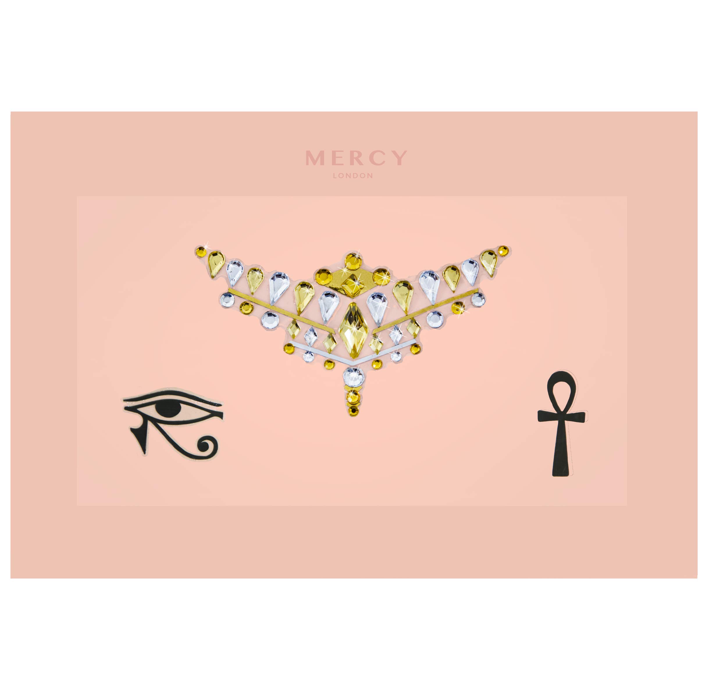 Cleopatra Egyptian Face Jewels - Self-Adhesive Festival Face Gems & Headpiece for Costumes | Perfect for Halloween, Cosplay, Themed Parties and Egyptian Goddess Costume Accessories