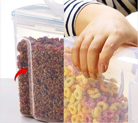 Komax Biokips 2-Piece Airtight Food Storage Containers Set – BPA-Free Cereal Dispenser for Dry Foods – 135 oz Pantry Organization Solution for Kitchen, Office & Dorm Use