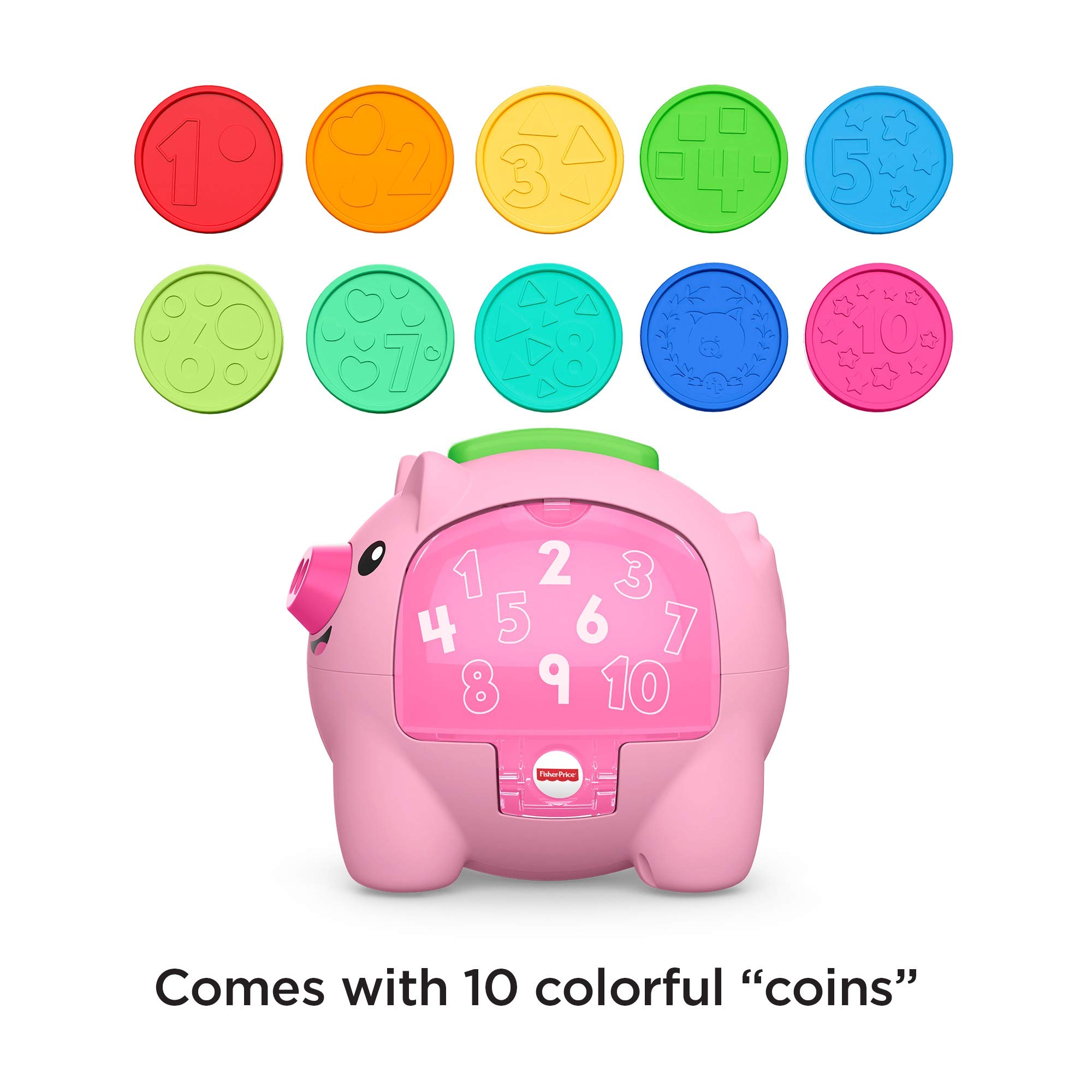 Fisher-Price Laugh & Learn Count & Rumble Piggy Bank - Interactive Musical Toy with Songs & Motion for Babies & Toddlers 6+ Months - Fun Early Learning & Money Saving Activity for Infants