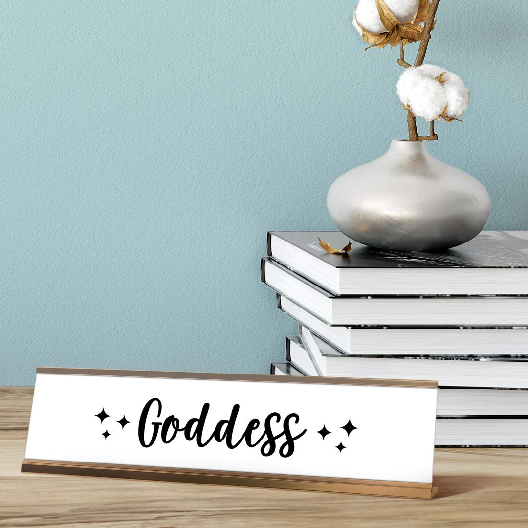 Custom Goddess Desk Sign - Personalized Nameplate (2 x 8 Inch) - Perfect for Office Decor, Home Workspace & Gift Ideas