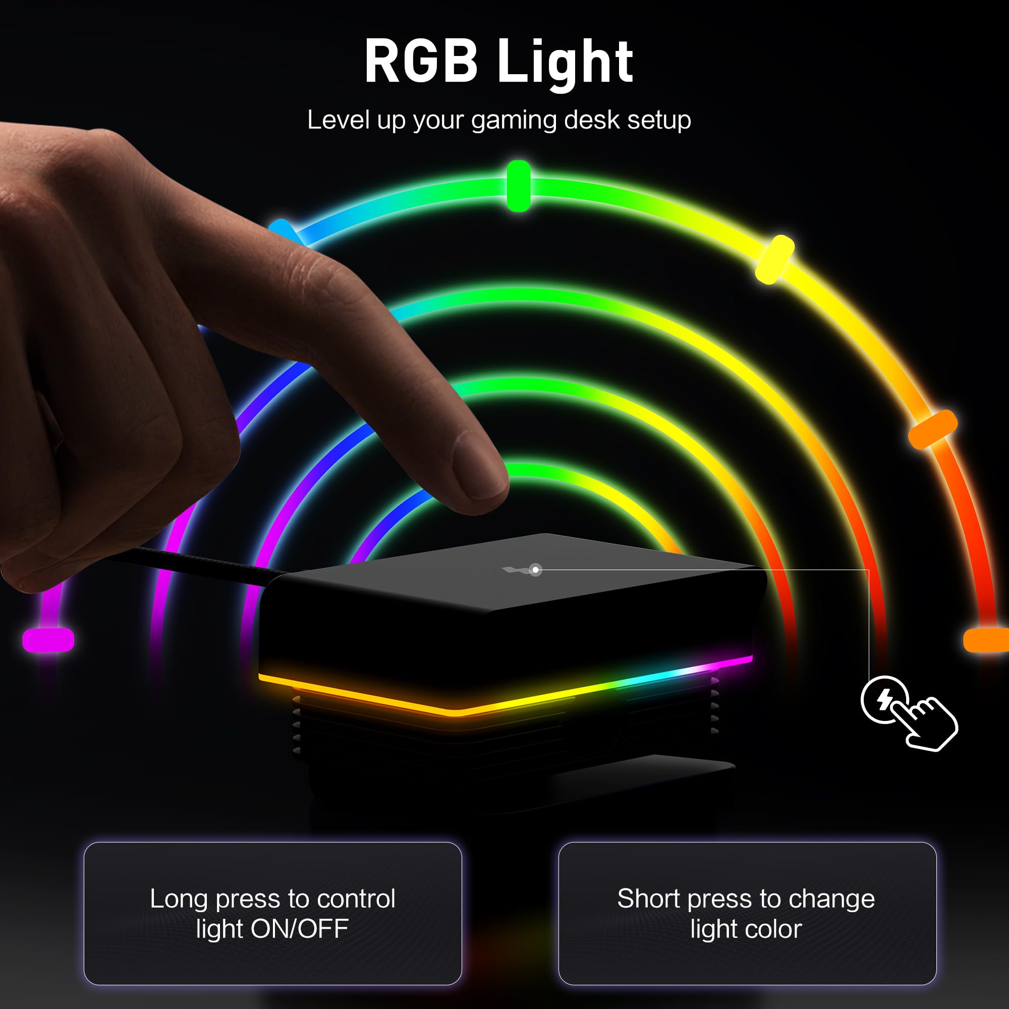 Wireless Magnetic Charging Dock for Logitech G Pro X Superlight 2 & Razer Viper V3 Pro (2024) - Universal USB-C RGB Gaming Mouse Charger with Desktop Stand | Perfect for Gaming Setup, Office Workstation & Man Cave Accessories