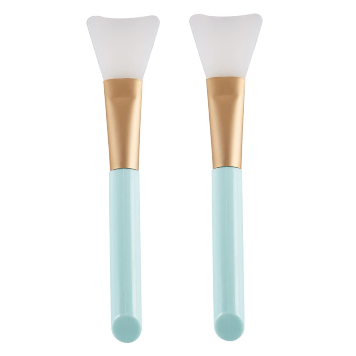 FRCOLOR 2-Piece Silicone Makeup Brush Set - Soft Blue Mask Applicator for Foundation, Cream & Facial Treatments - Perfect for Professional Makeup Artists & Home Beauty Routines