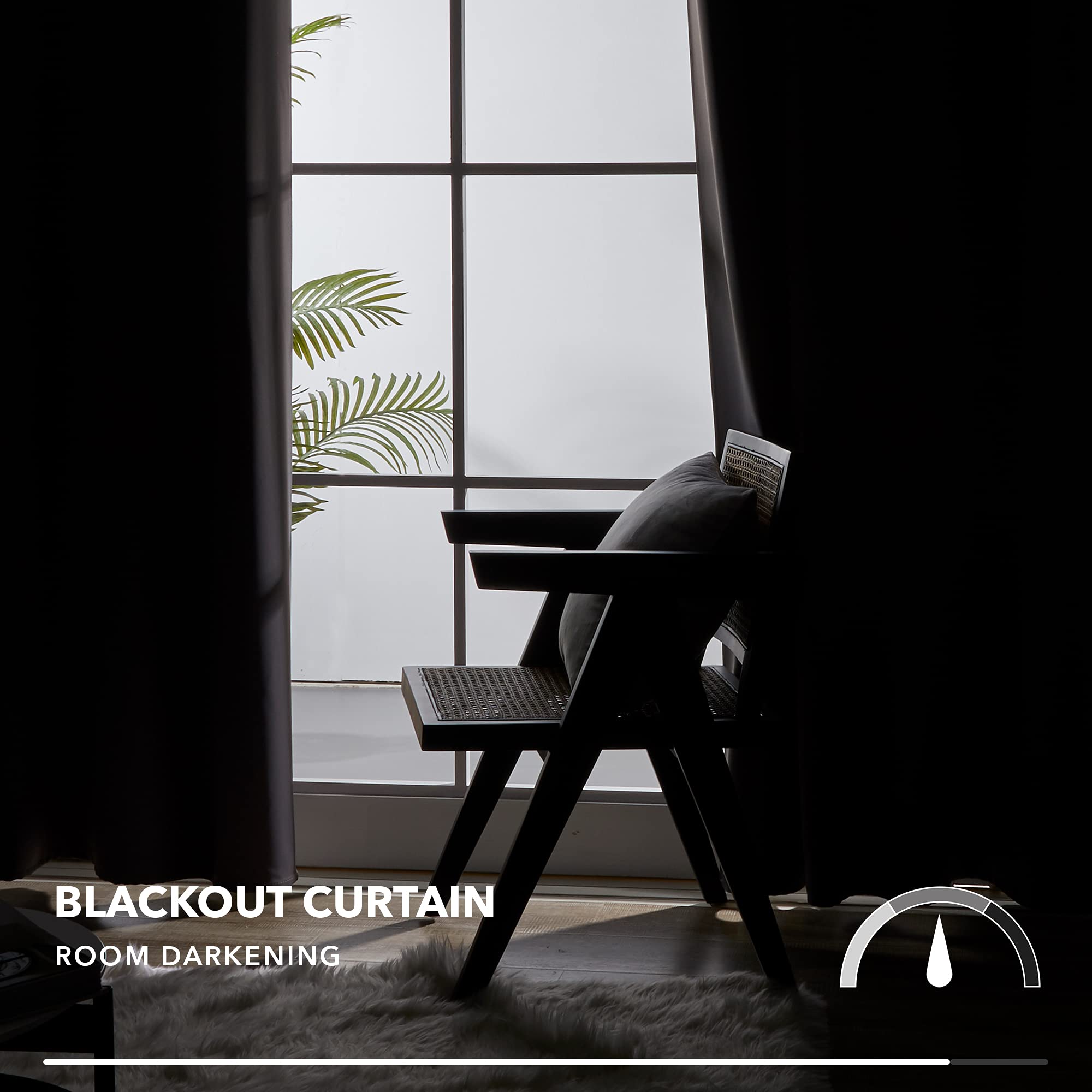 Deconovo Blackout Curtains - Thermal Insulated Room Darkening Drapes for Living Room, Bedroom, Nursery & Kitchen - Light Grey Grommet Top Window Curtains (42x120 Inch, 1 Panel) - Perfect for Home Theater, Daytime Napping & Energy Efficiency