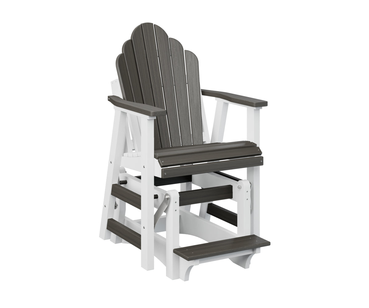 Berlin Gardens Cozi Back Single Counter Glider - Outdoor Patio Swivel Bar Stool for Kitchen Island, Deck & Poolside Relaxation