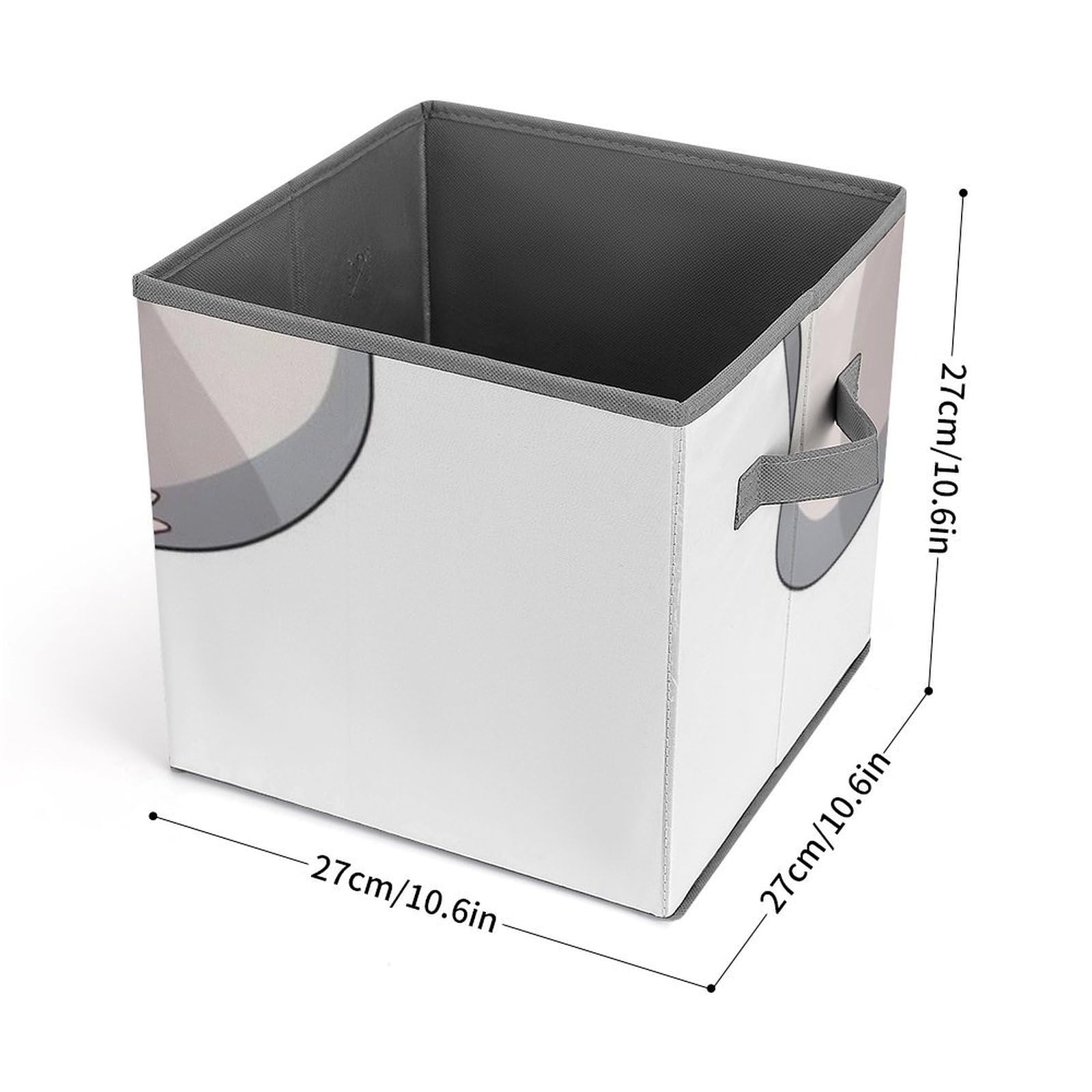 Large Collapsible Storage Cubes with Handles - 10.6x10.6x10.6in Cute Elephant Design Fabric Bins for Closet, Home & Office Organization | Space-Saving Foldable Storage Box for Toys, Books & Household Items