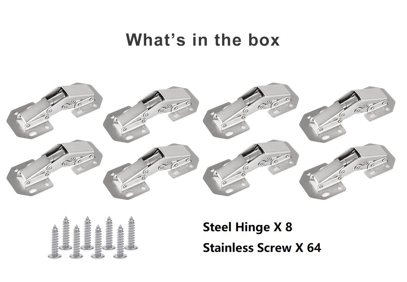 8-Pack Frameless Concealed Cabinet Hinges - Soft Close Hidden Hinges for Flush Mount Cabinet Doors | Perfect for Kitchen Cabinets, Wardrobes & Furniture Installation