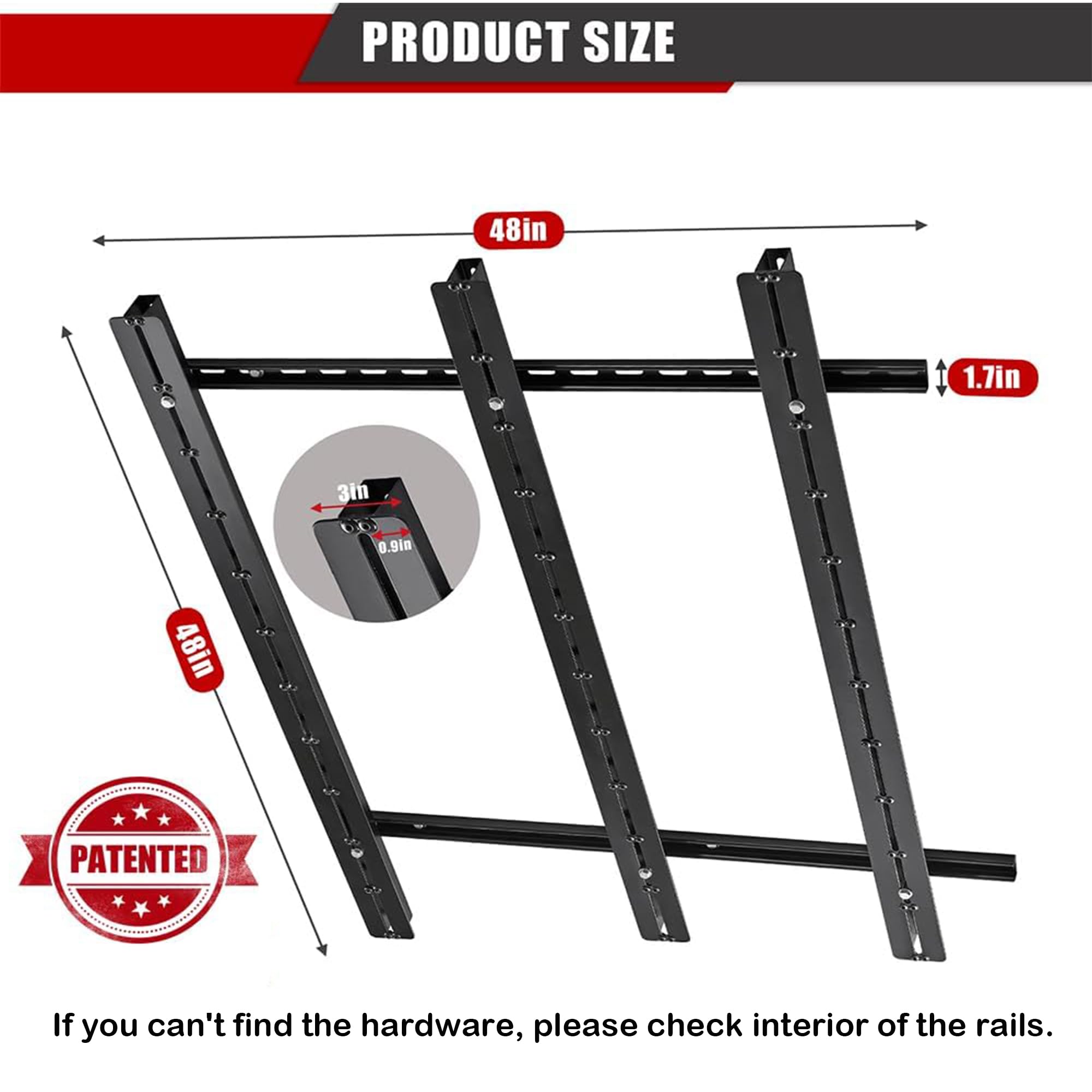 Ultrawall Overhead Garage Storage Racks - Heavy Duty Adjustable Ceiling Organizer for Bins, Totes & Containers (48