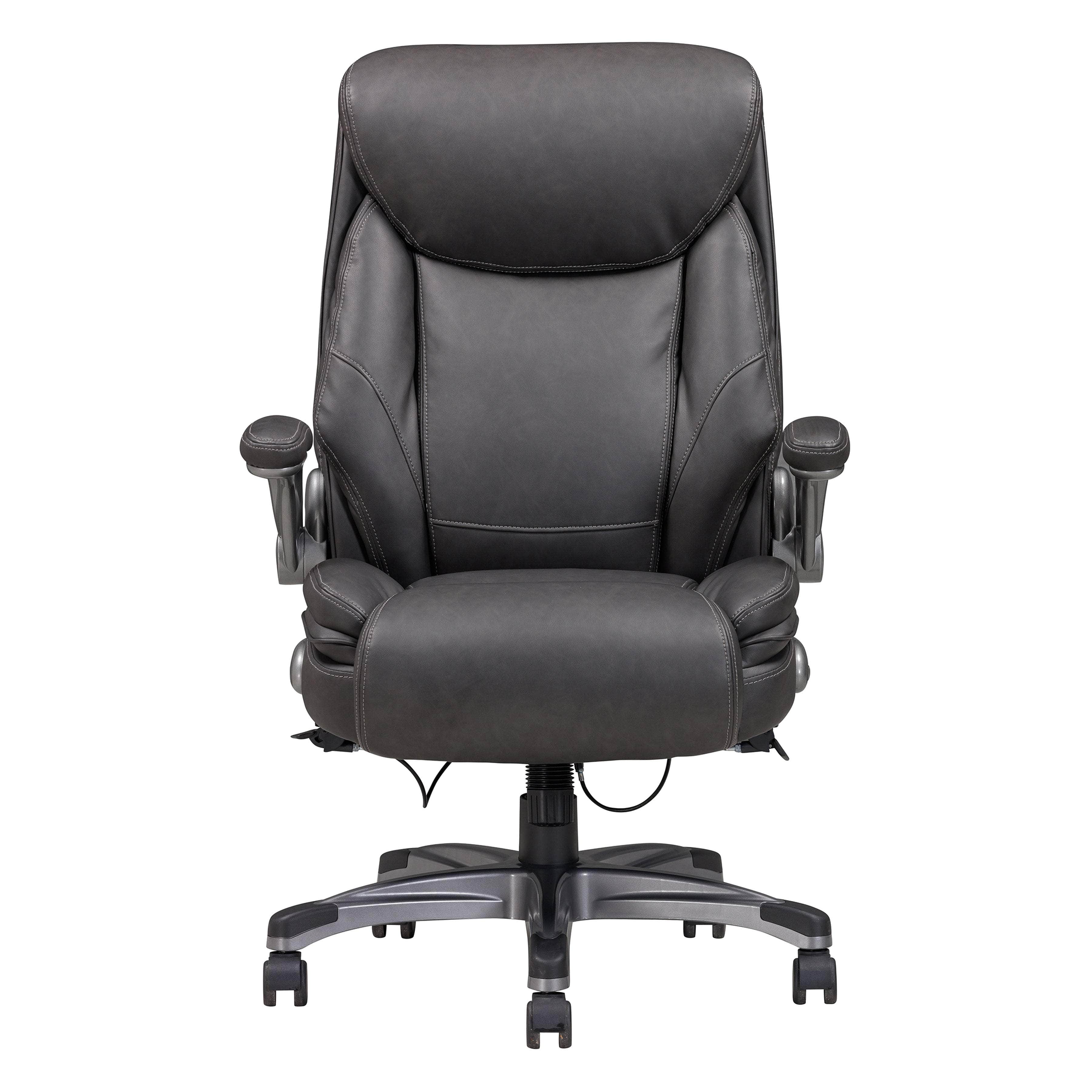 Sealy Ryder Bonded Leather Swivel High Back Executive Office Chair - Grey Ergonomic Desk Chair for Home & Office, Perfect for Long Work Hours, Gaming, and Conference Rooms