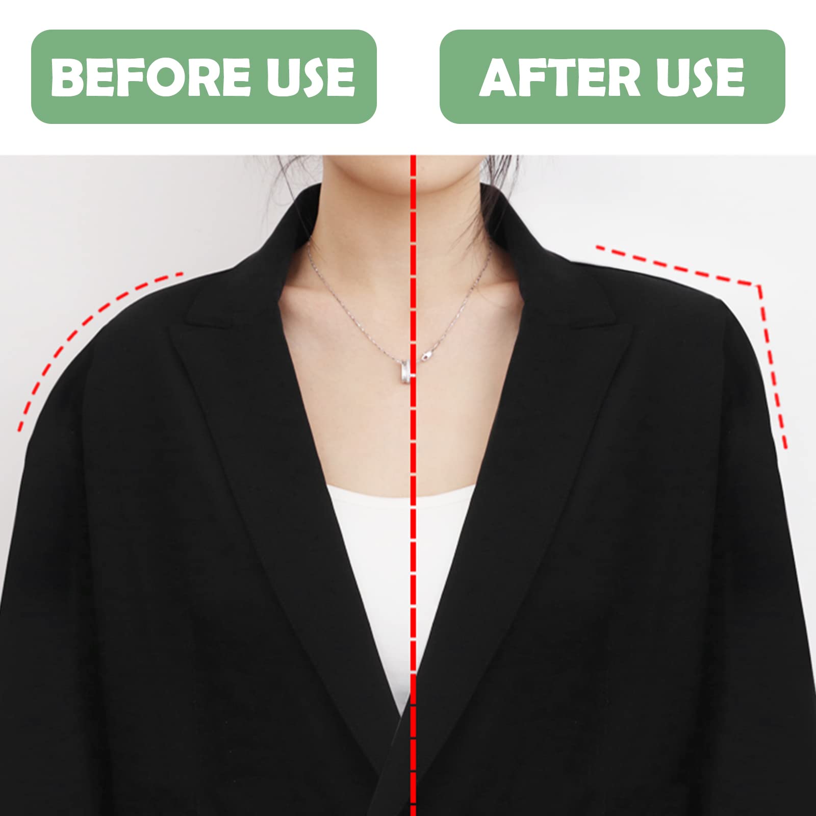 2 Pairs White Cotton Shoulder Pads for Women - Sewing Padded Shoulder Pads for Tops, Blouses, Knitwear, Blazers & Jackets - DIY Sewing Accessories for Professional Tailoring & Clothing Alterations