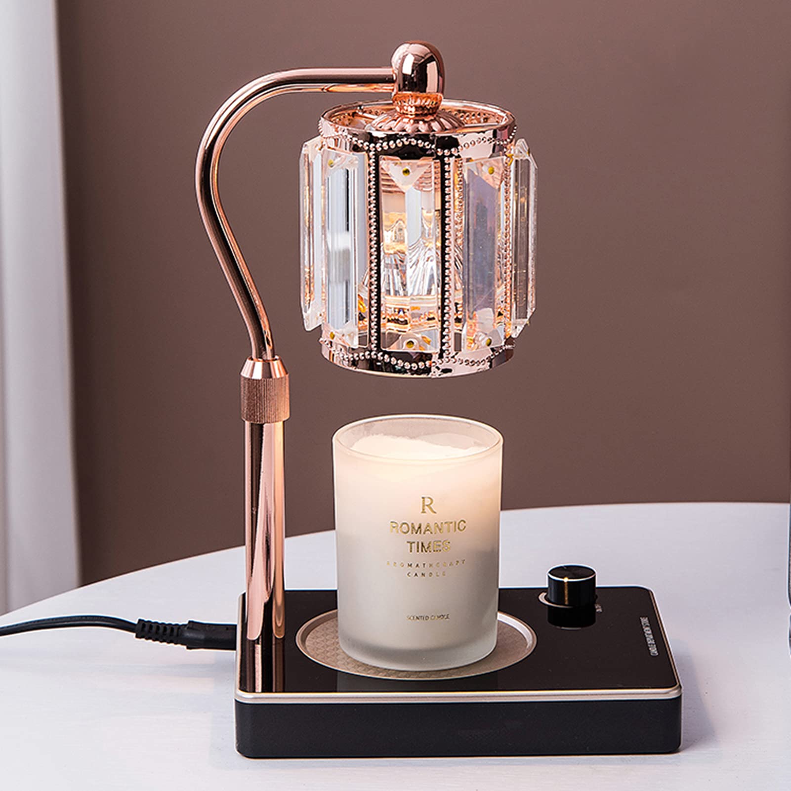 ESGT Electric Candle Warmer Lamp - Crystal Lampshade Wax Melter for Aromatherapy, Home Decor, Bedroom & Living Room | Scented Candle Warmer for Relaxation, Romantic Ambiance & Stress Relief