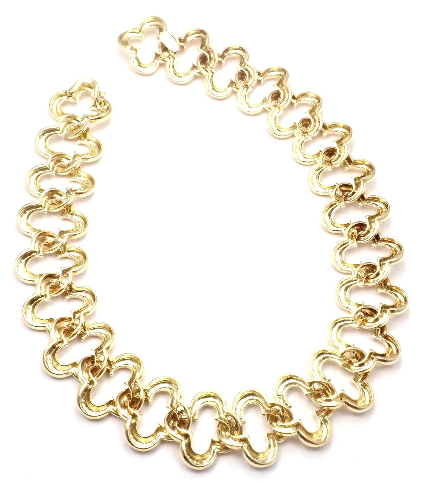 Authentic Van Cleef & Arpels 18k Yellow Gold Large Alhambra Choker Necklace 1998 - Vintage Luxury Jewelry for Women, Perfect for Weddings, Anniversaries & Special Occasions