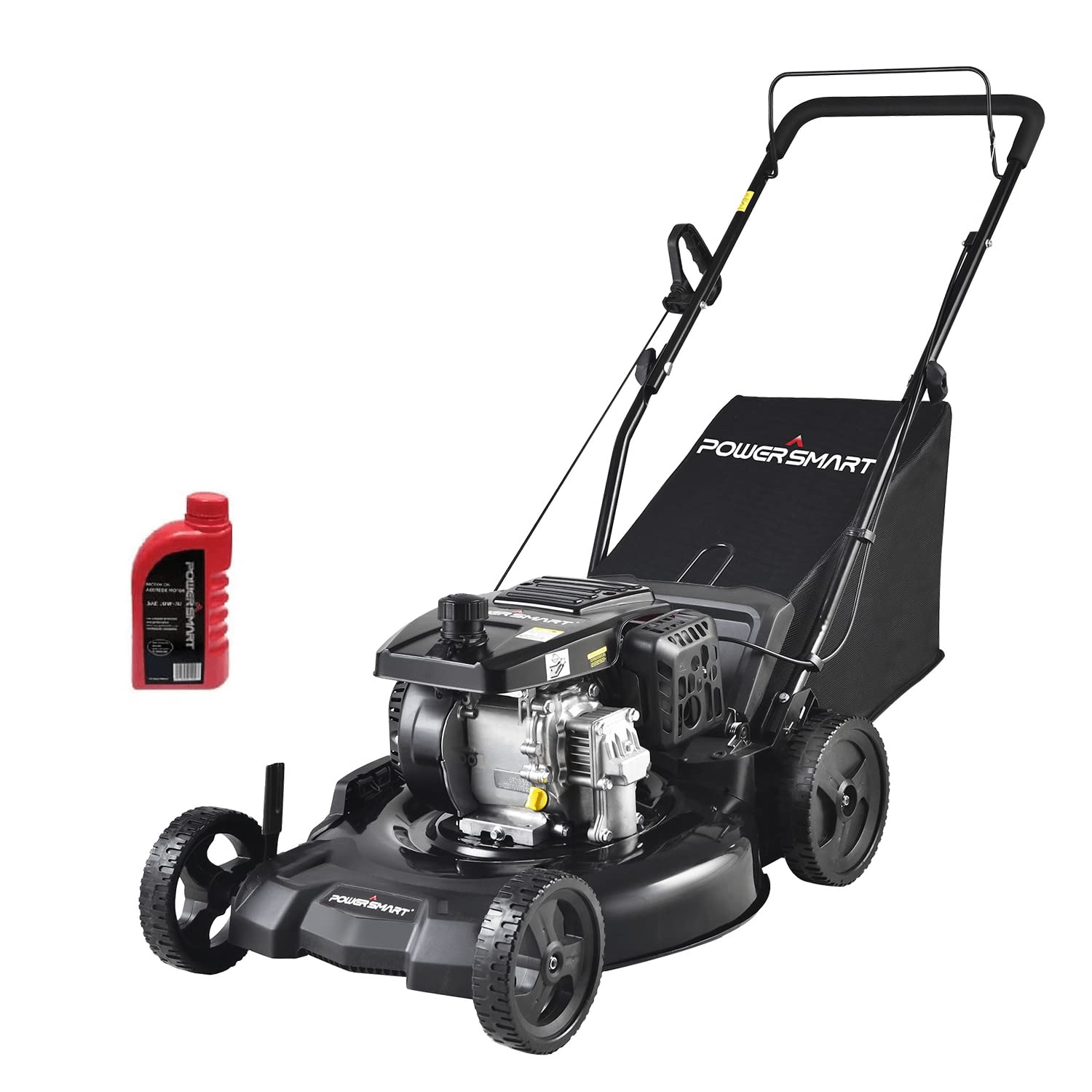 21 Inch 3-in-1 Gas Powered Push Lawn Mower with Bagger - 209CC 4-Stroke Engine, 5 Adjustable Cutting Heights (1.18
