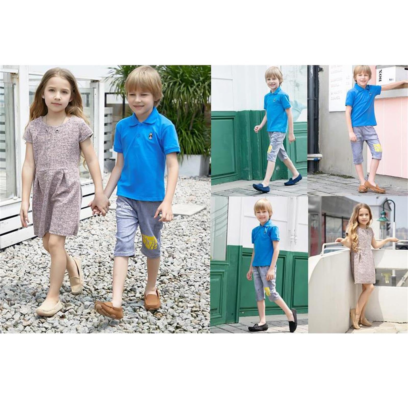 **Boys & Girls Suede Leather Slip-On Loafers - Casual Boat Shoes for Kids, Dress Oxford Flats for School, Church & Special Occasions**