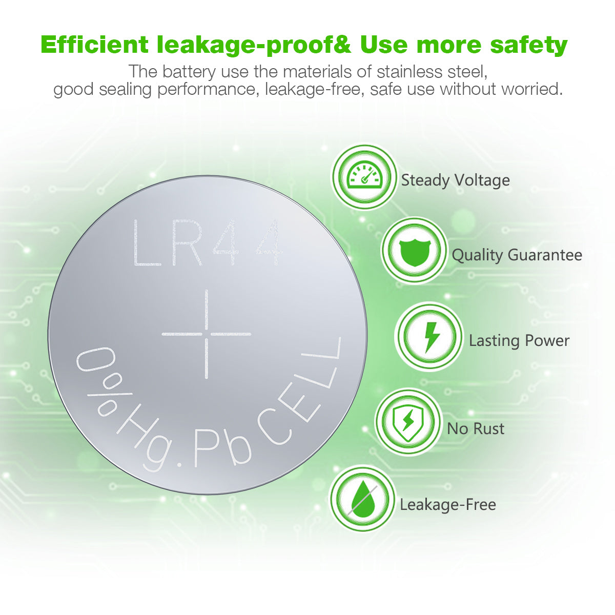 EBL LR44 AG13 G13A A76 L1154 Alkaline Button Cell Batteries - Long Lasting Power for Watches, Calculators, Toys, and Small Electronics