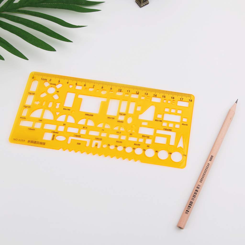 Architectural Drafting Ruler - Furniture House Design Drainage Template for Precise Measuring | Perfect for DIY Home Projects, Interior Design & Engineering Drawings