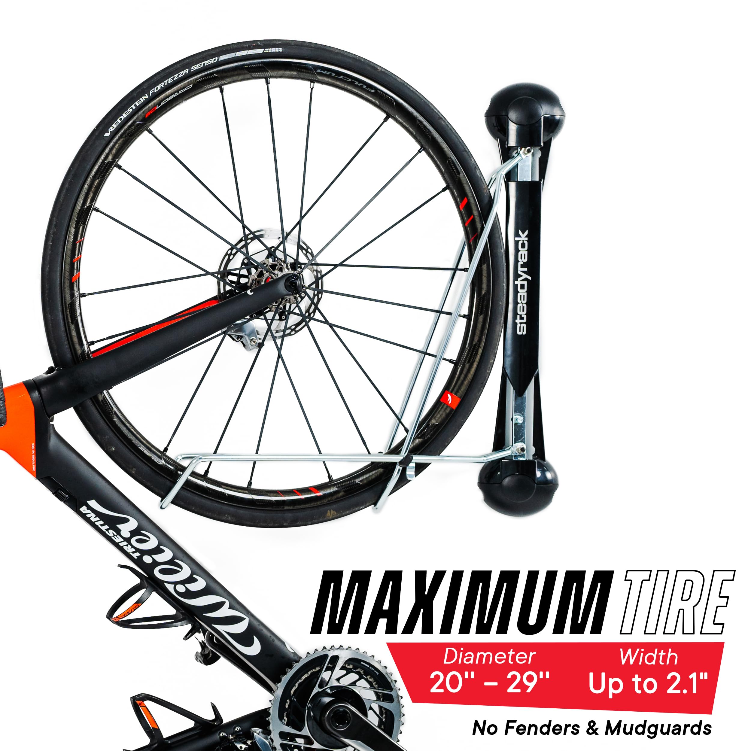 Steadyrack Classic Wall Mount Bike Rack - Space Saving Bicycle Storage for Home, Garage & Bike Parks - Perfect for Indoor & Outdoor Bike Organization