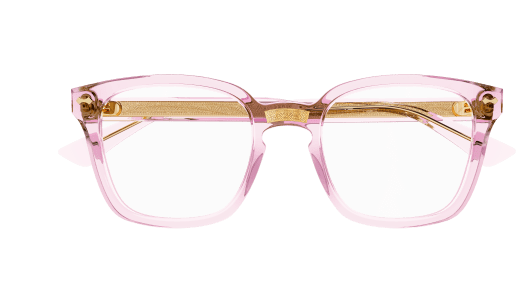 Gucci GG0184O 013 Pink Gold Square Women's Eyeglasses - Stylish Designer Glasses for Women, Fashionable Square Frame with Pink & Gold Accents - Perfect for Everyday Wear, Office, and Special Occasions
