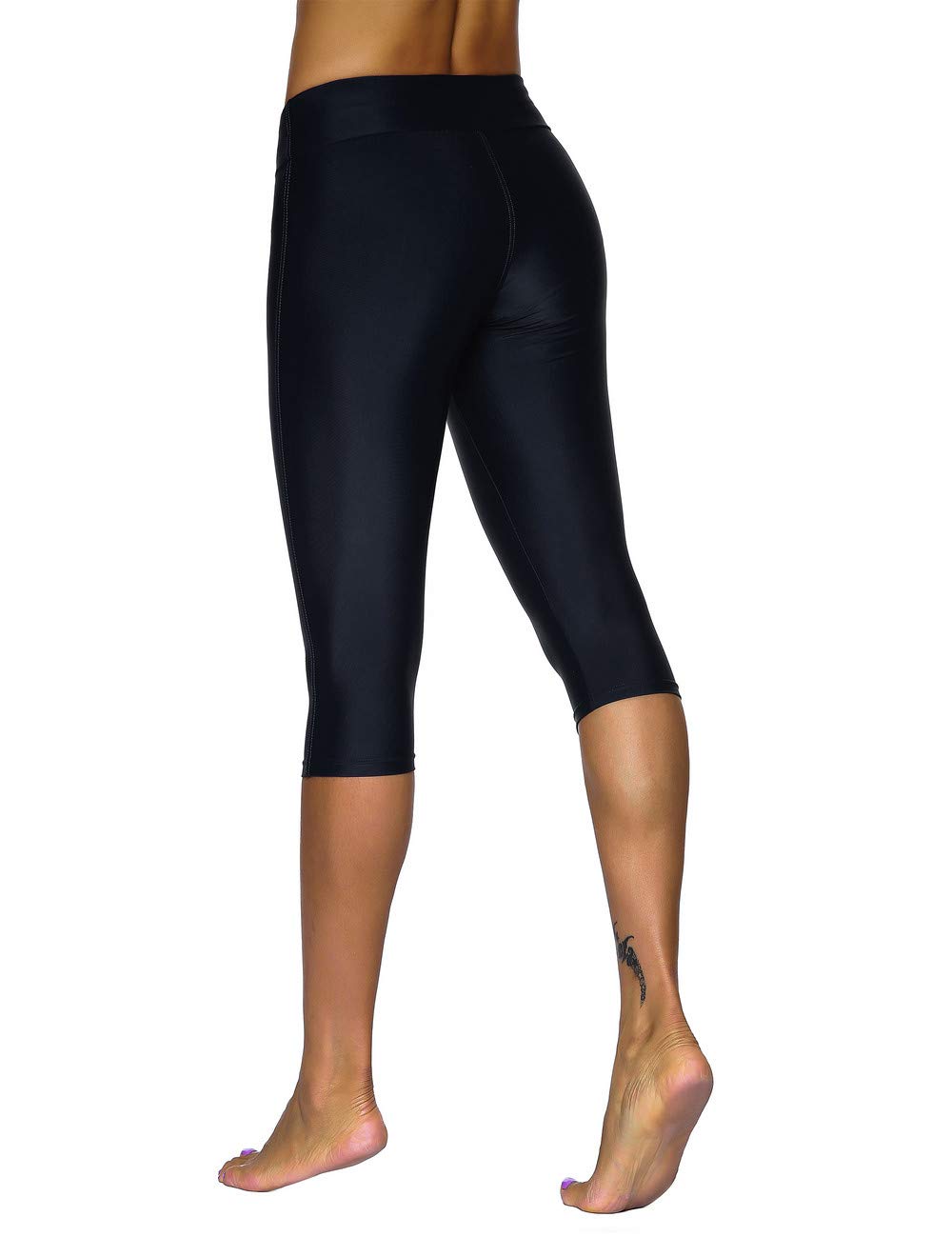 NINOVINO Women's Quick Dry Workout Leggings - Stretch Swim Capri Pants for Water Sports, Yoga & Beach Activities | UPF 50+ Sun Protection