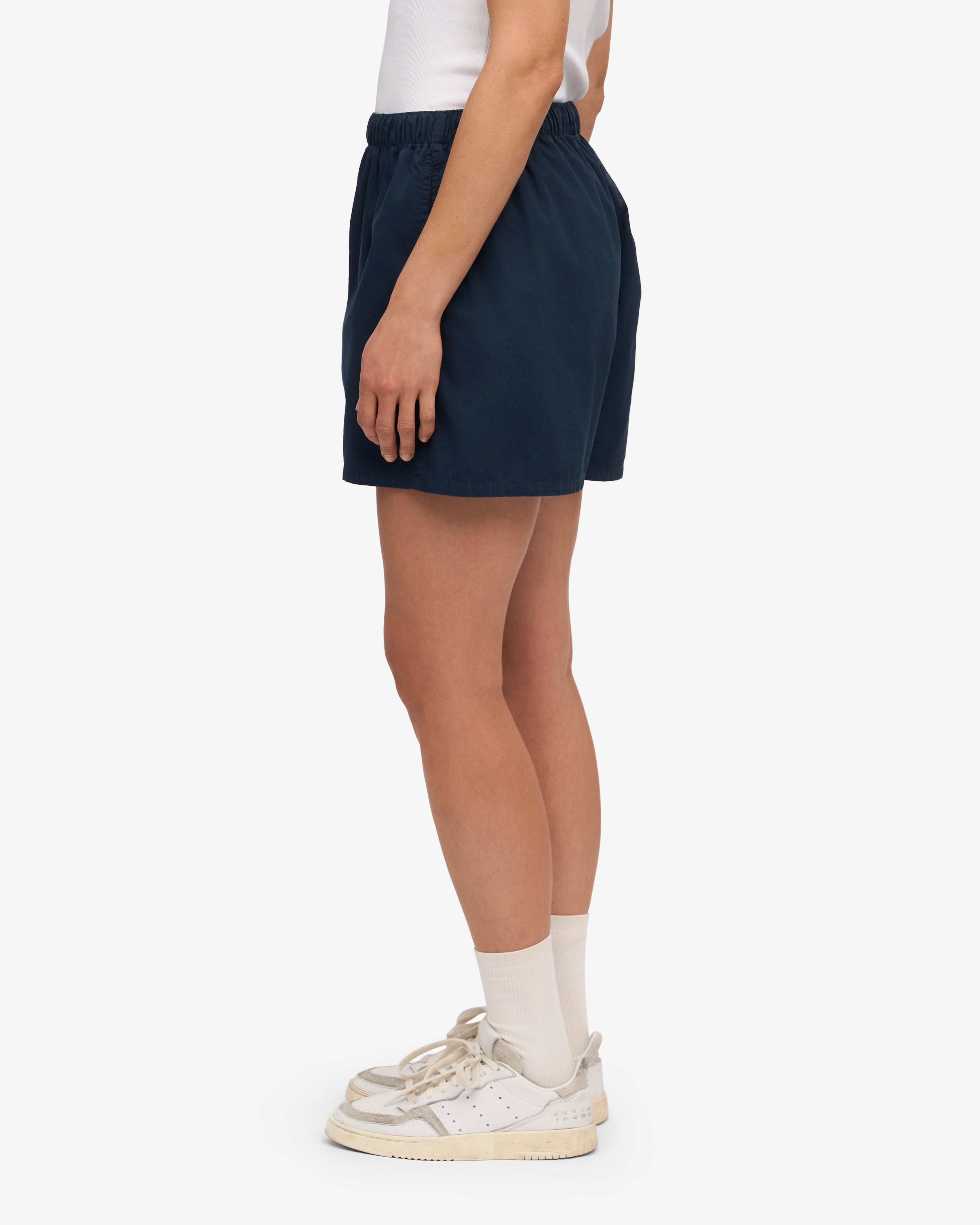 Organic Cotton Women's Twill Shorts - Navy Blue | Comfortable & Breathable for Summer, Travel & Casual Wear