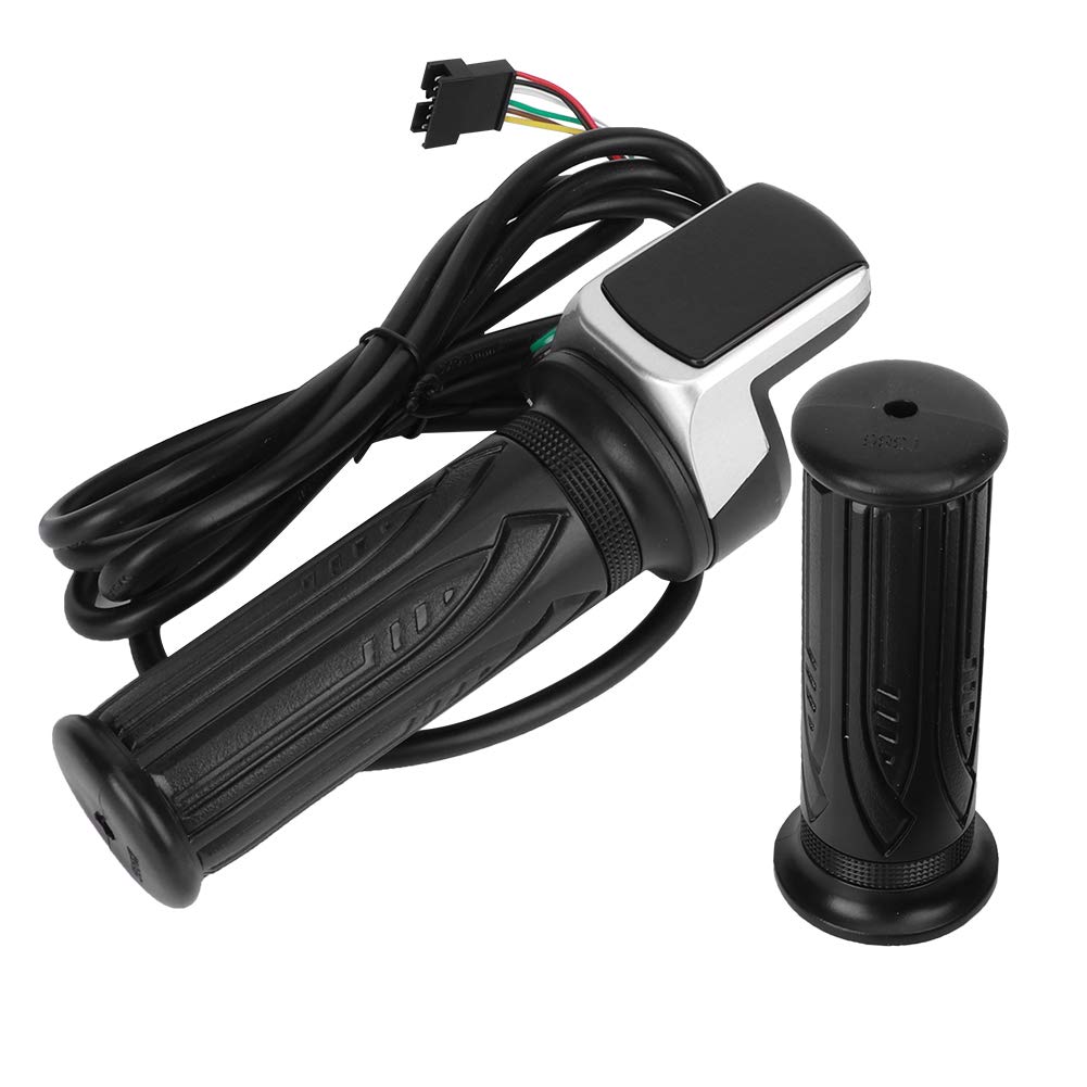 36V Electric Bike Throttle Grip with LCD Screen - 1.5m Twist Throttle Lock & Ergonomic Handle for E-Bikes & Scooters - Perfect for Commuting, Off-Road Adventures and Urban Transportation