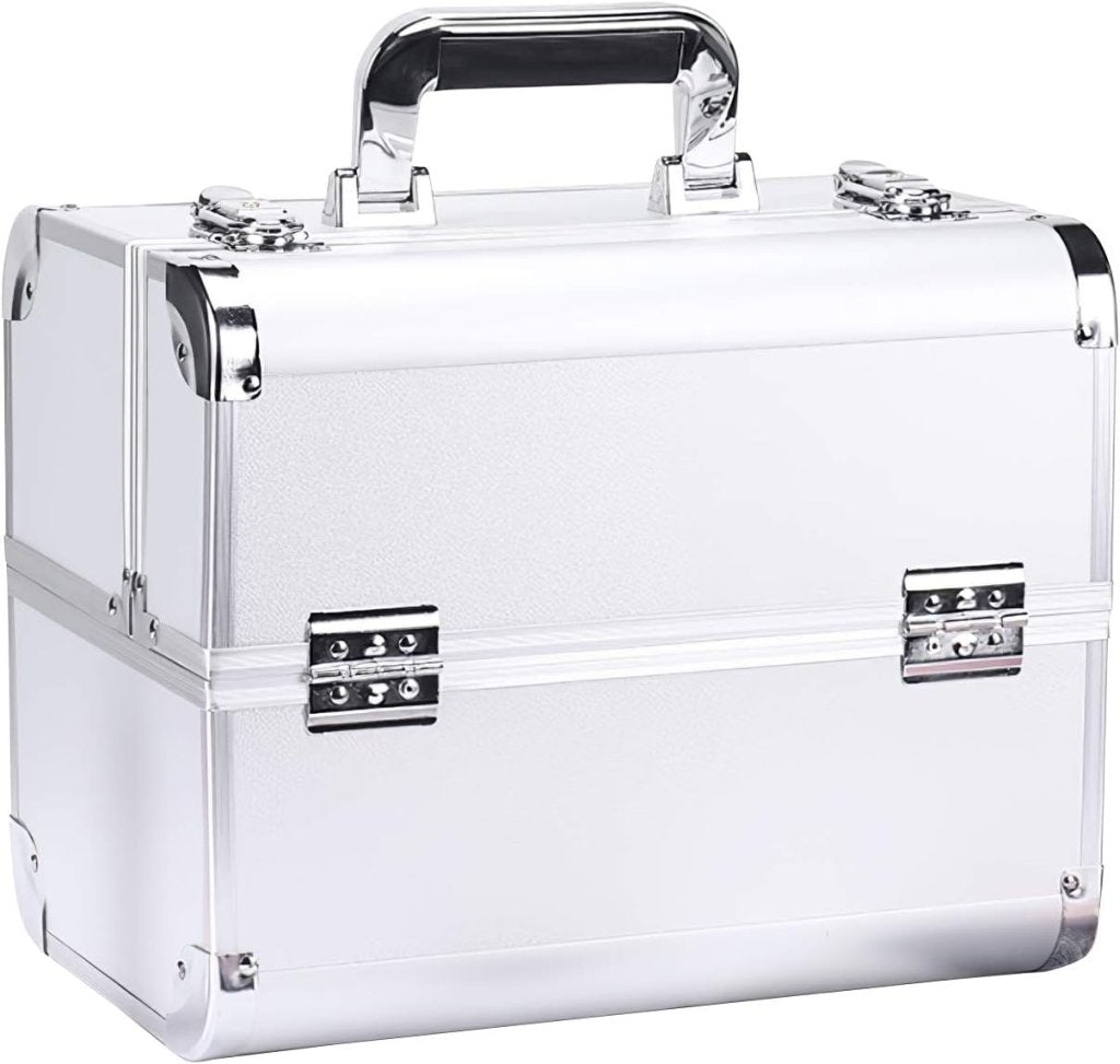 12.6 Inch Aluminum Makeup Case - Professional Cosmetic Organizer for Travel & Home Use | Durable & Lightweight Beauty Storage Solution for Makeup Artists & Personal Care