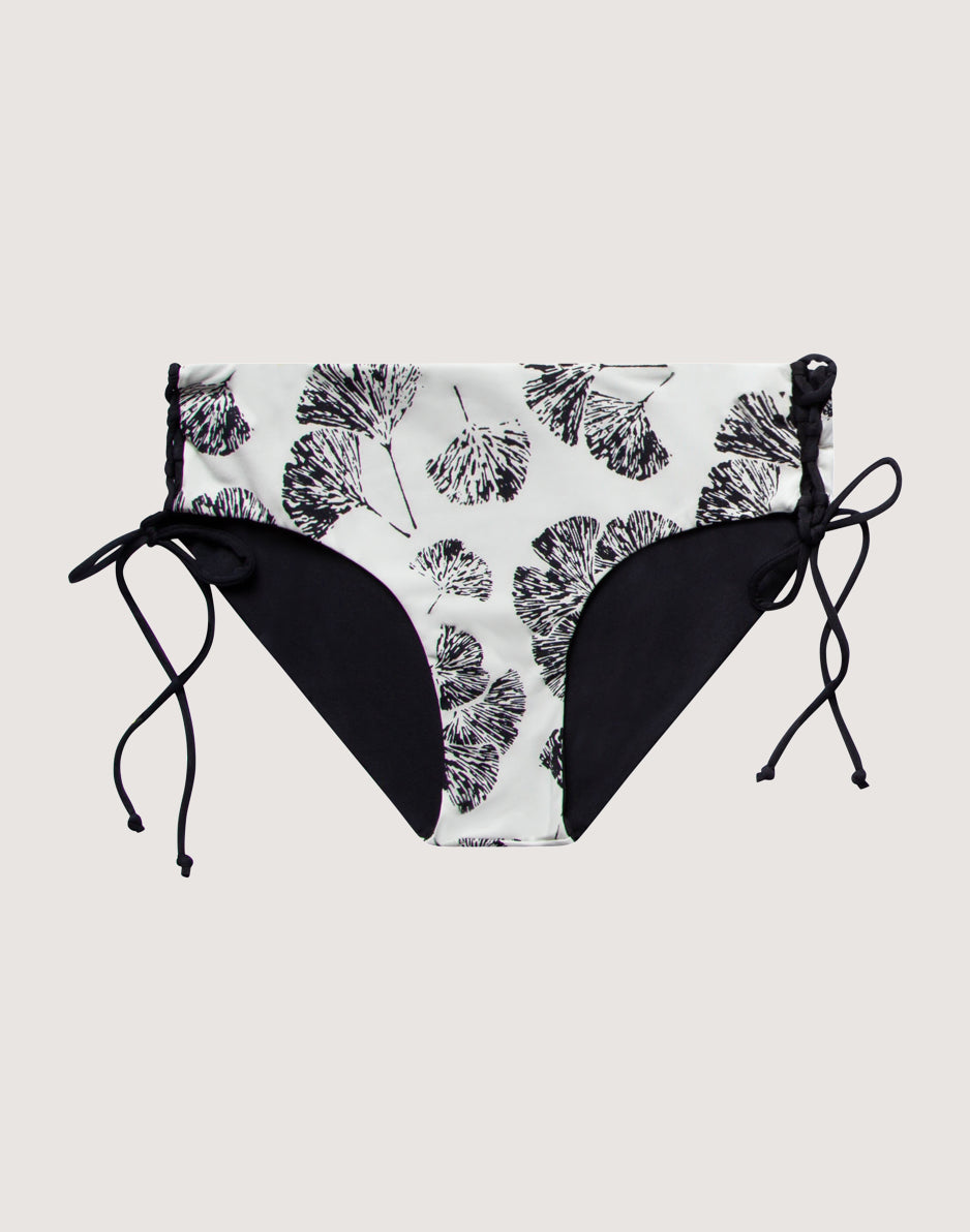 Mustique Reversible Bottom: Cloud Ginkgo/Black - Final Sale | Stylish & Comfortable Swimwear for Beach & Pool Vacations