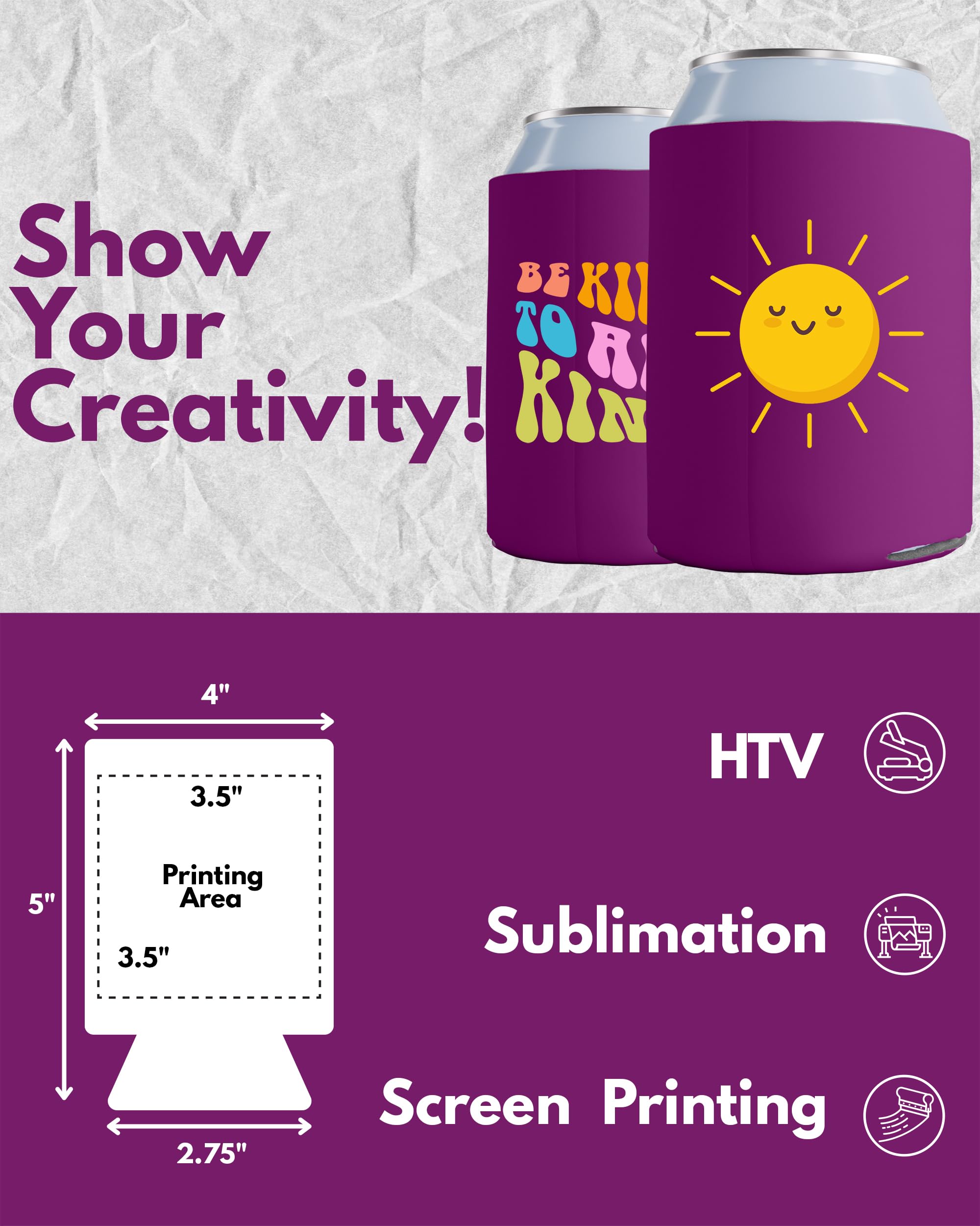 200 Pack Fuchsia Blank Sublimation Can Cooler Sleeves - Insulated Foam Beer & Soda Holders for 12oz & 16oz Cans | Customizable Bulk Party Supplies | Perfect for BBQs, Tailgates & Outdoor Events