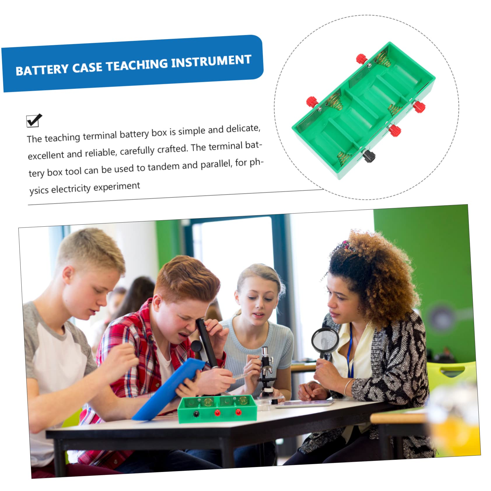 DOITOOL Physics Experiment Battery Case - Durable School Lab Battery Box with Stable & Reliable Performance for Science Class Projects and STEM Education
