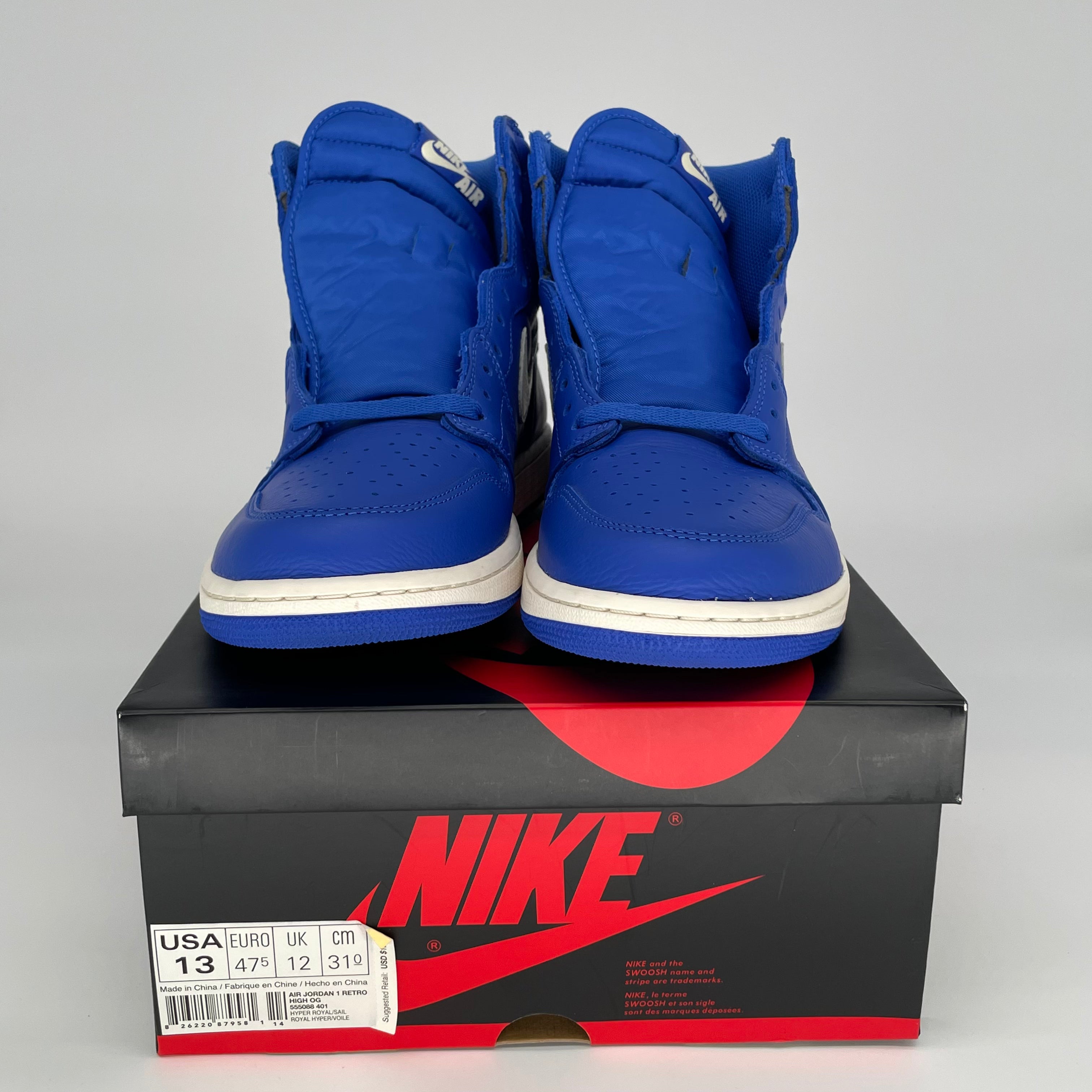 Air Jordan 1 Hyper Royal Men's Basketball Shoes Size 13 - Style 555088-401 | Retro Sneakers for Casual Wear & Street Fashion