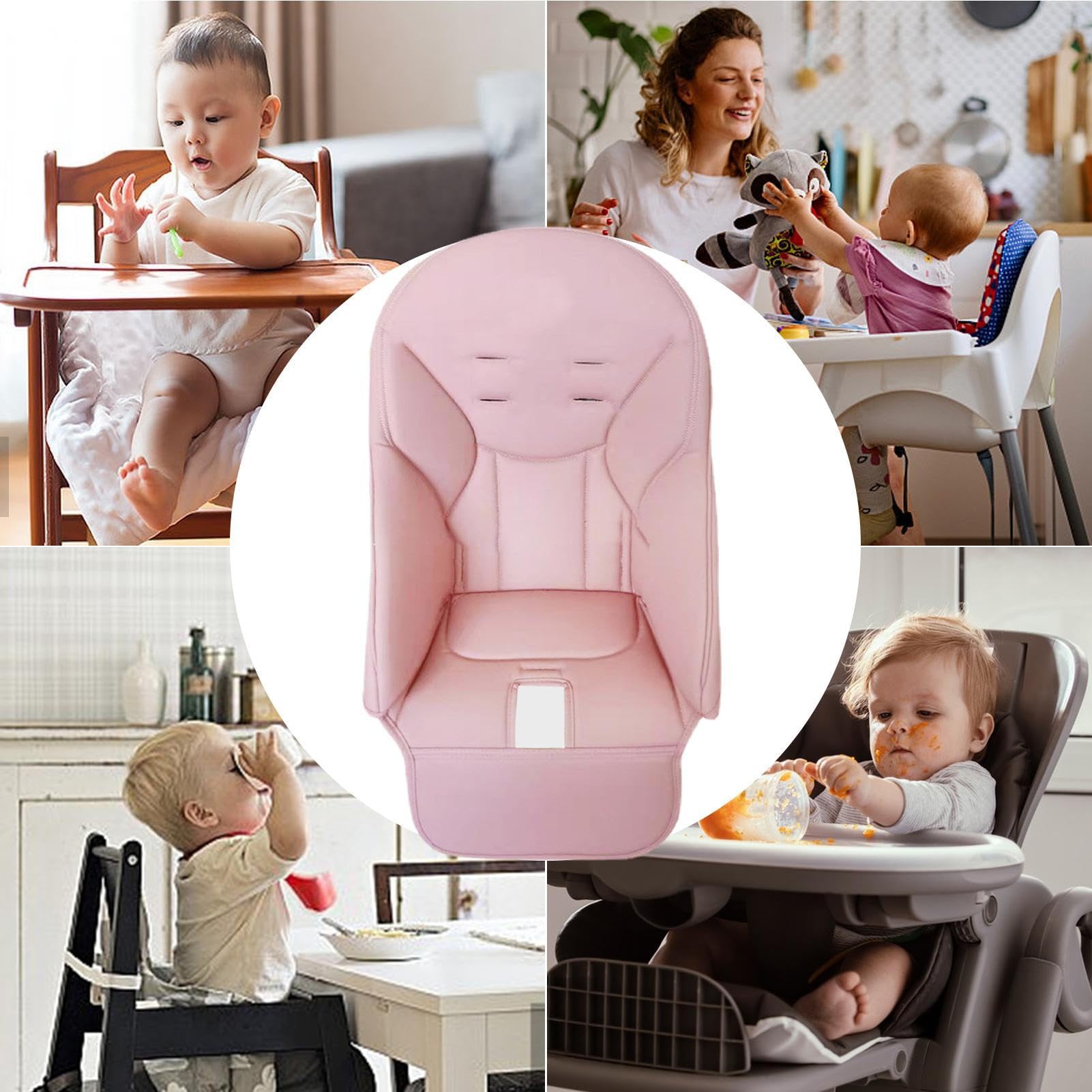 5 Pack High Chair Cushions - Soft PU Leather Baby Dining Chair Seat Pads - Waterproof & Comfortable for Infants & Toddlers - Fits Most High Chairs - Perfect for Home, Restaurant & Daycare Use