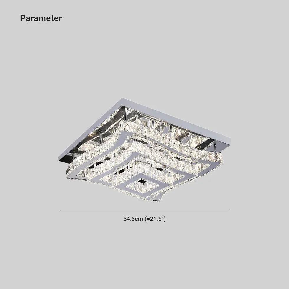 Elegant Square Crystal Multi-Layer Luxury Ceiling Light - Modern Chandelier for Dining Room, Living Room & Bedroom Lighting Decor
