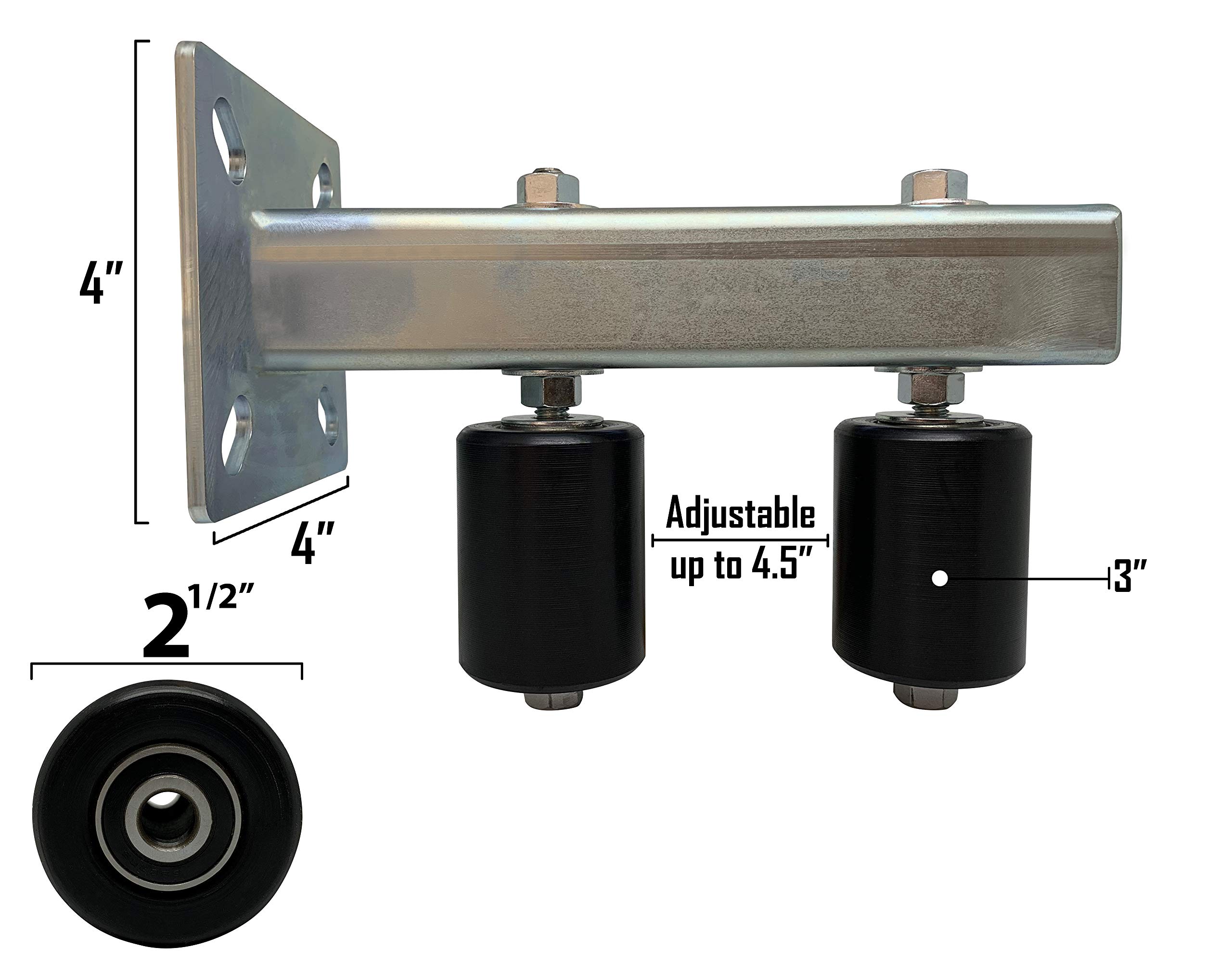 Heavy Duty Adjustable Slide Gate Dual Guide Rollers - 3