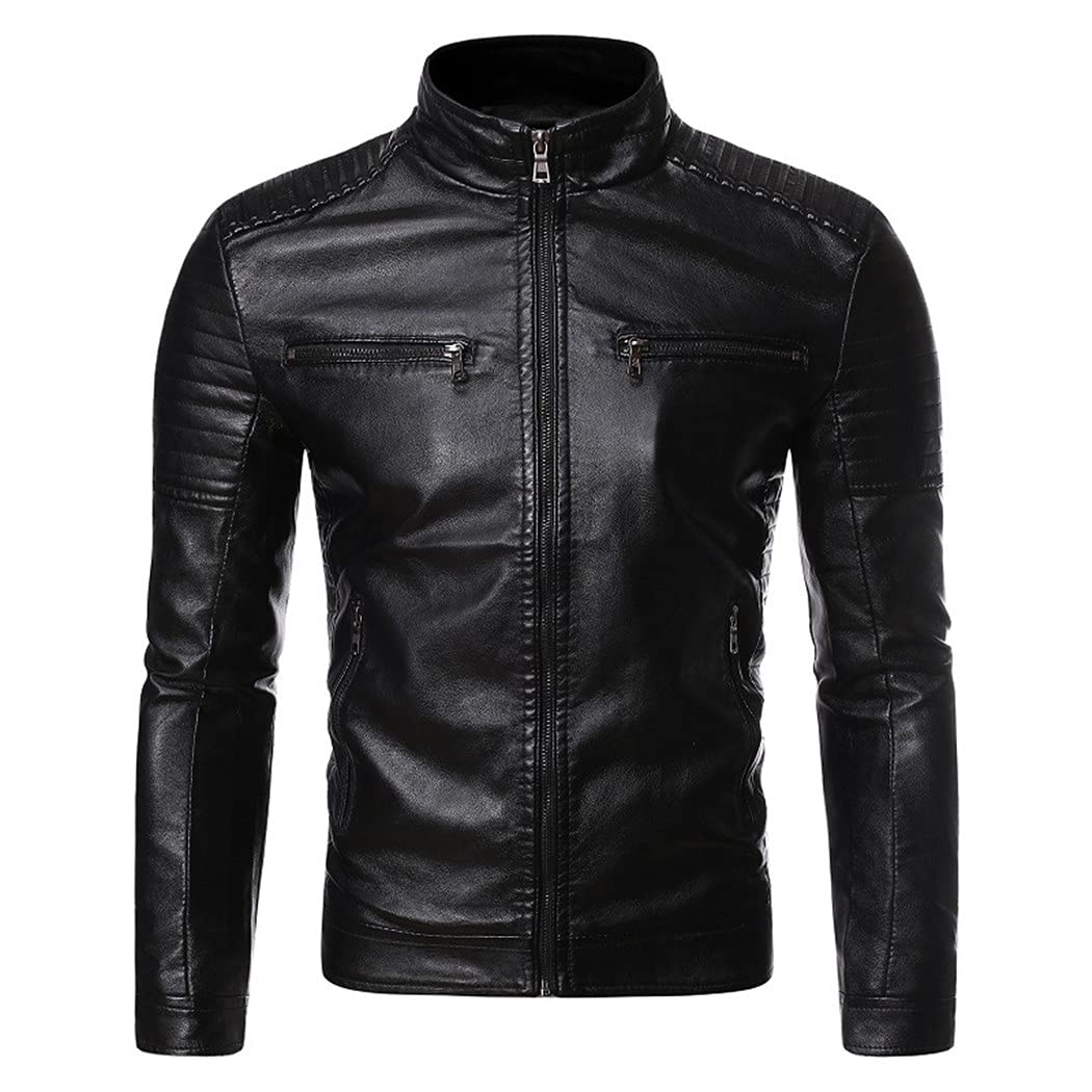 Men's Biker Leather Jacket - Trendy Motorcycle Coat for Spring & Fall | Perfect for Riding, Casual Outfits & Streetwear Fashion