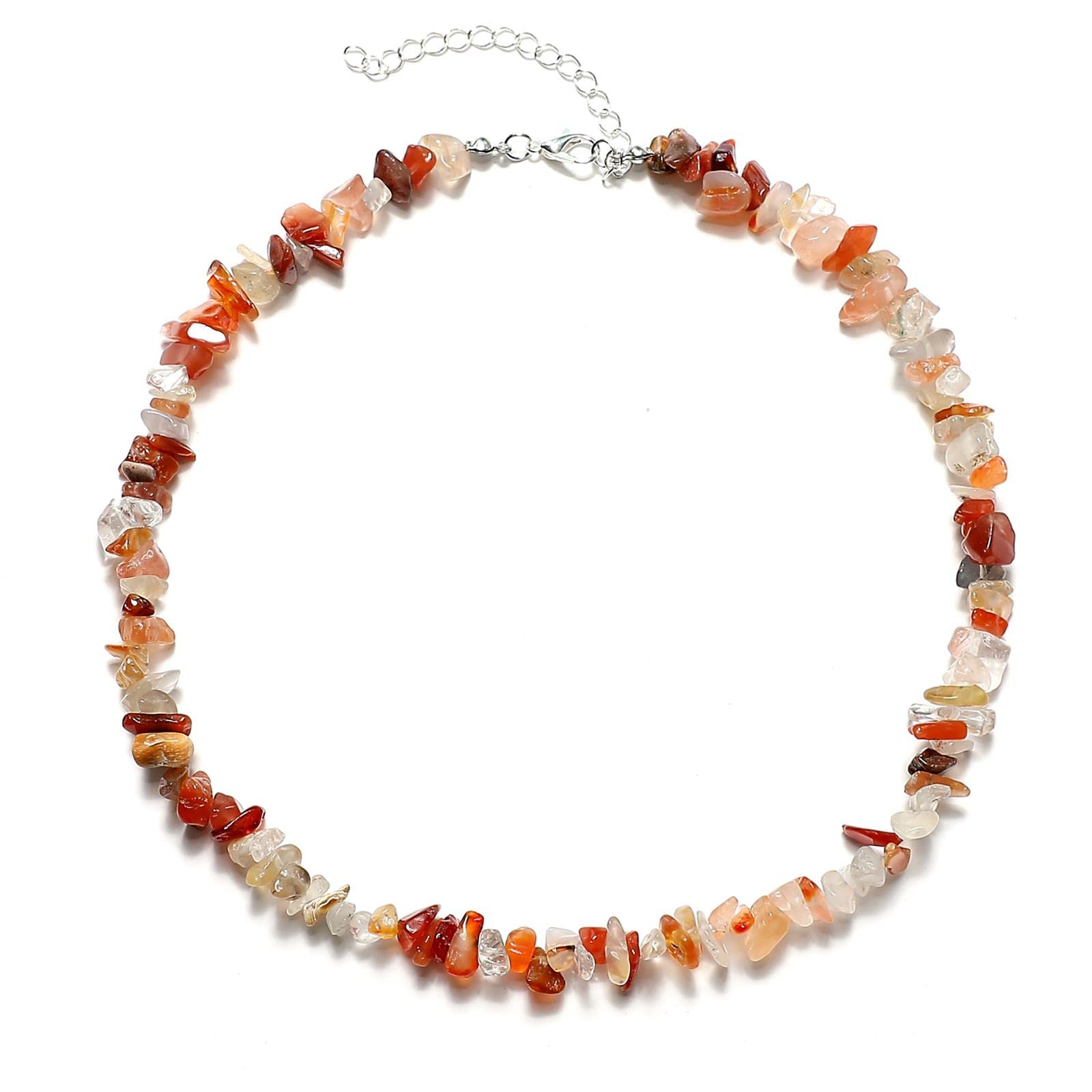Natural Seed Bead Gemstone Choker Necklace for Women - Healing Crystal Chakra Jewelry with Colorful Stone Chips | Perfect for Meditation, Yoga & Spiritual Gifts