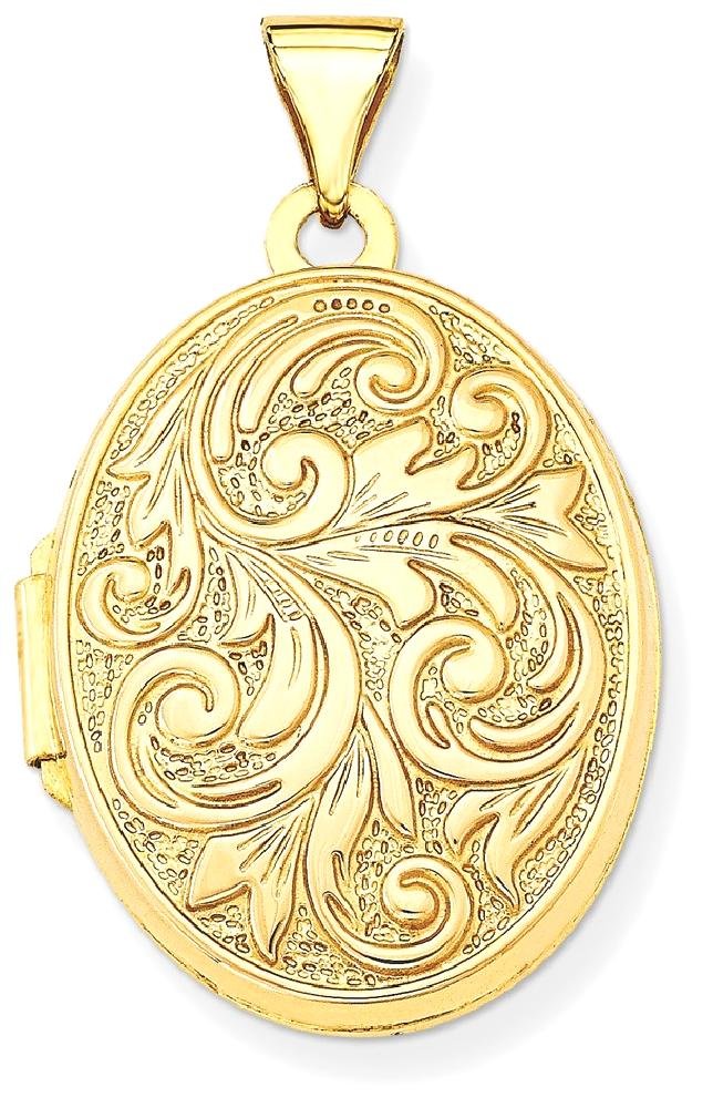 14K Solid Yellow Gold Personalized Photo Locket Necklace - 