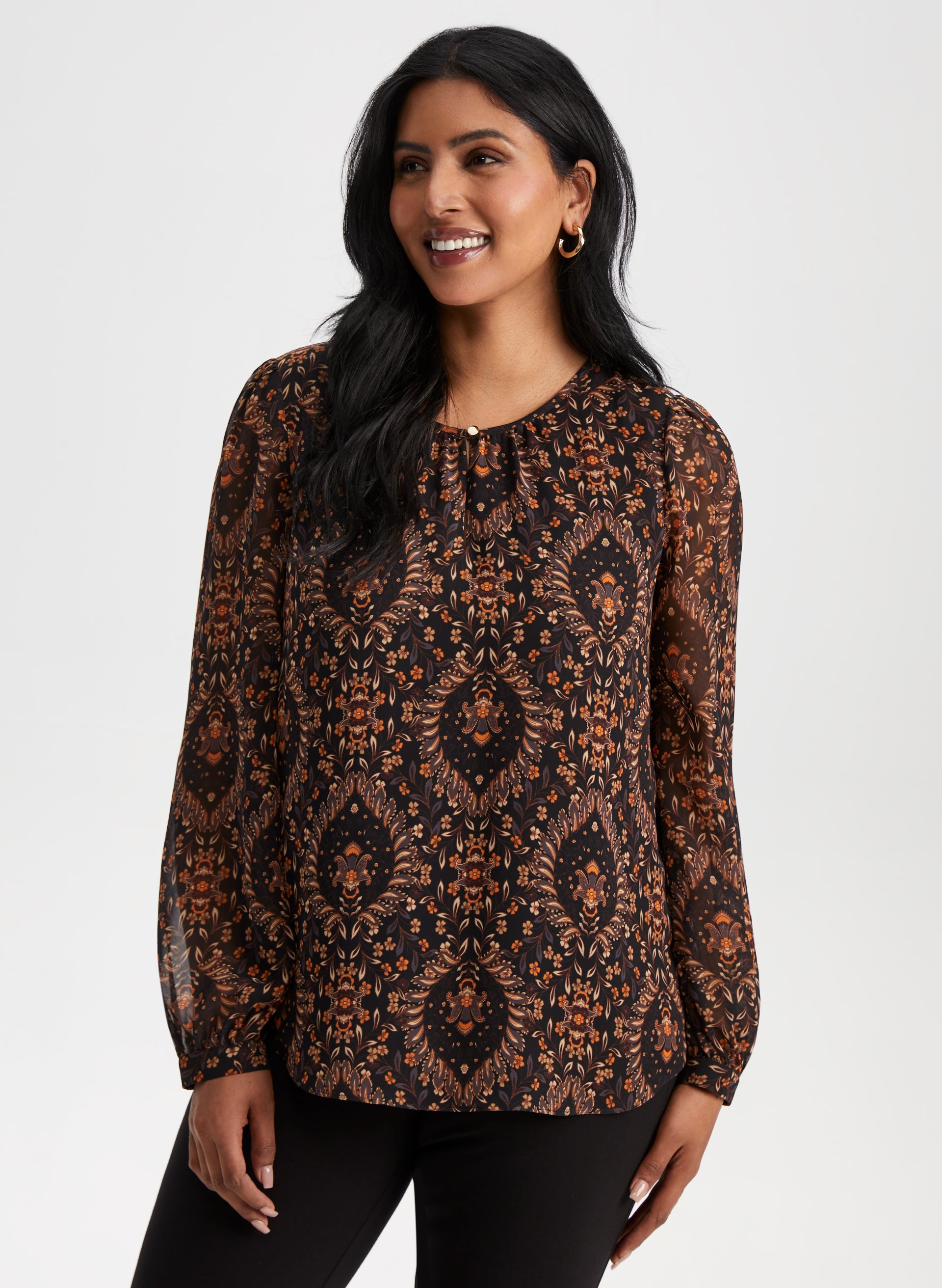Floral Print Blouse for Women - Elegant Flowy Summer Tops with V-Neck & Short Sleeves - Perfect for Office, Date Night & Casual Outings