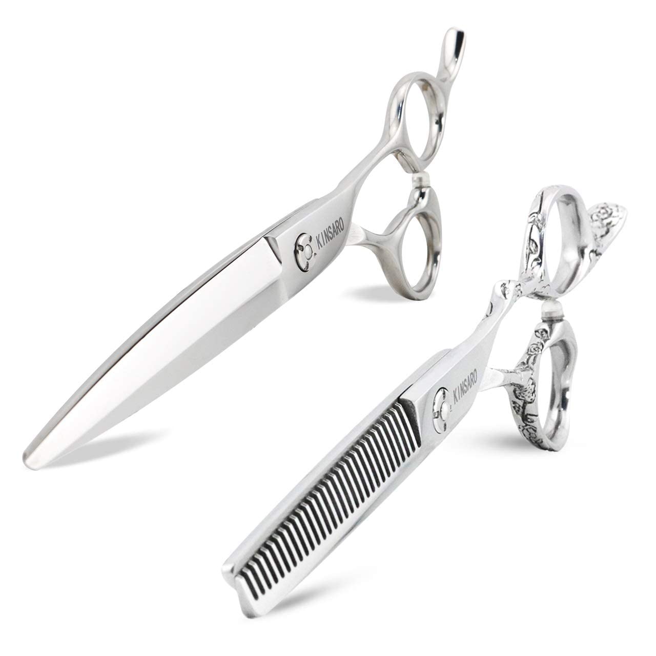 Professional 440C Hair Cutting Scissors 7 Inch & Thinning Shears 6 Inch - Sharp Stainless Steel Barber Scissors for Salon, Styling, and Home Haircuts