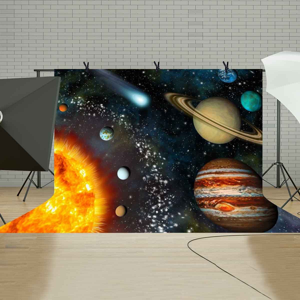 LYLYCTY 10x7ft Solar System Backdrop - Stunning Space Photography Background for Science Fantasy & Studio Props | Perfect for School Projects, Themed Parties & Astrophotography