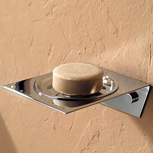 Kubic Wall-Mount Soap Dish in Satin Nickel - Modern Bathroom Organizer for Showers, Sinks & Vanities - Rust-Resistant Stainless Steel Soap Holder for Home and Hotel Use