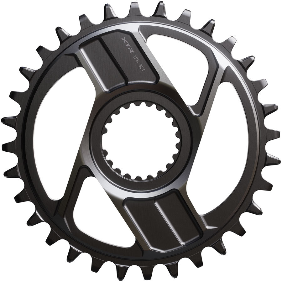 Shimano XTR SM CRM96 1x Direct Mount Chainring 32T - Compatible with 12-Speed HG+ Chains, Fits M9200 & M9220 Cranksets - Dark Gray - Perfect for Mountain Biking and High-Performance Cycling