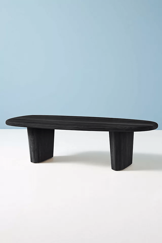 Hand Carved Kalle Sculptural Coffee Table - Solid Indian Wood Center Table for Living Room | Modern Boho Home Decor, Perfect for Lounge & Family Gatherings